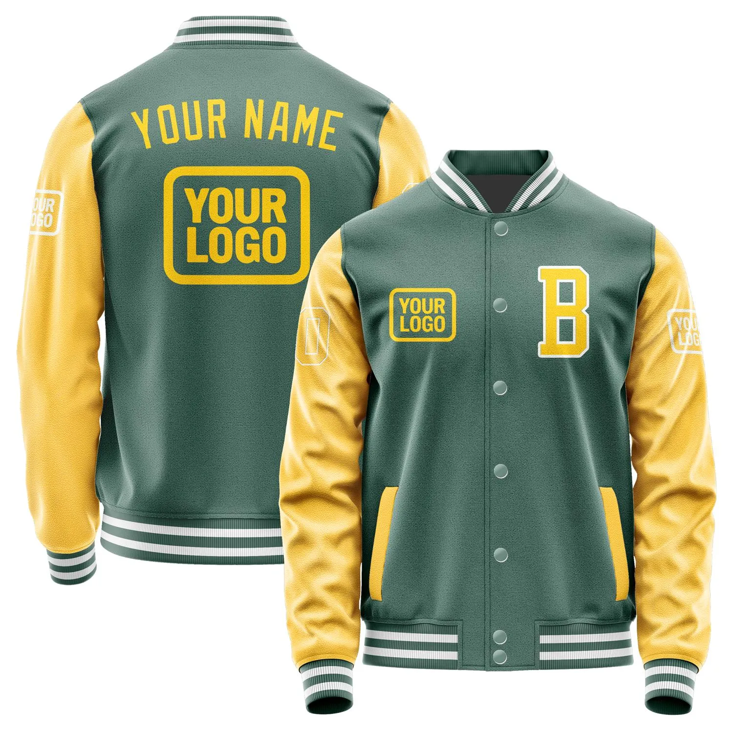 Custom Blue Green Gold Jacket sold by Tailorly