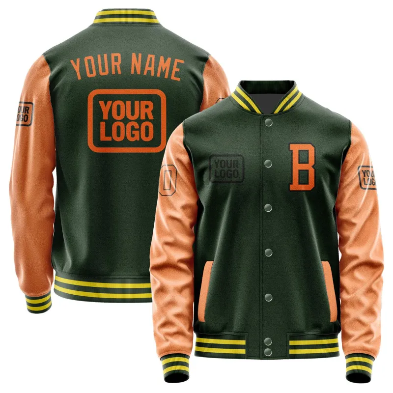 Custom Dark Green Orange Jacket sold by Tailorly