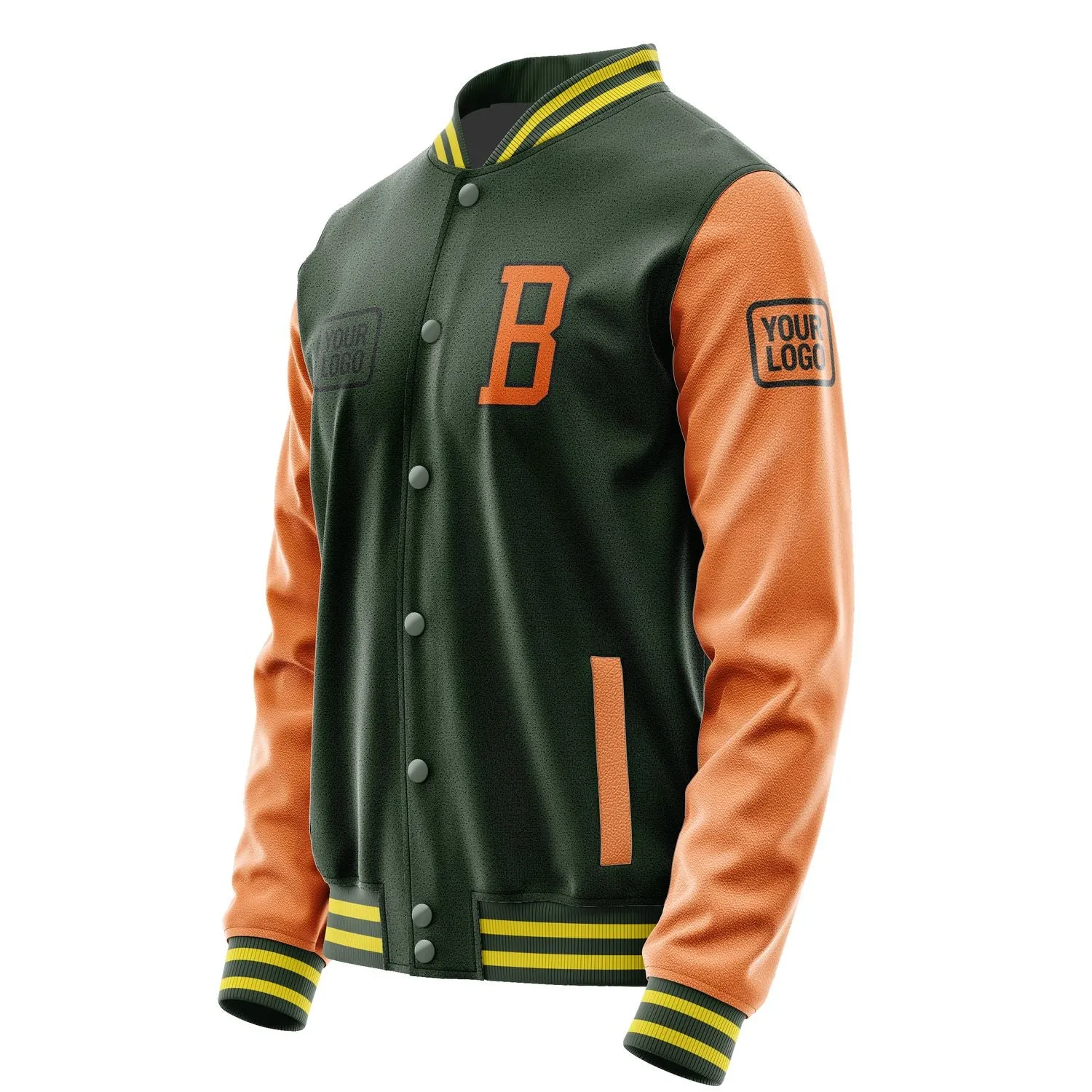 Custom Dark Green Orange Jacket sold by Tailorly product image thumbnail 3