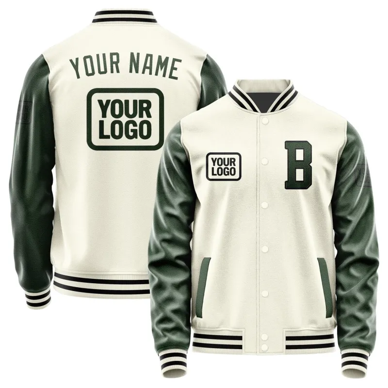 Custom Cream Dark Green Jacket sold by Tailorly