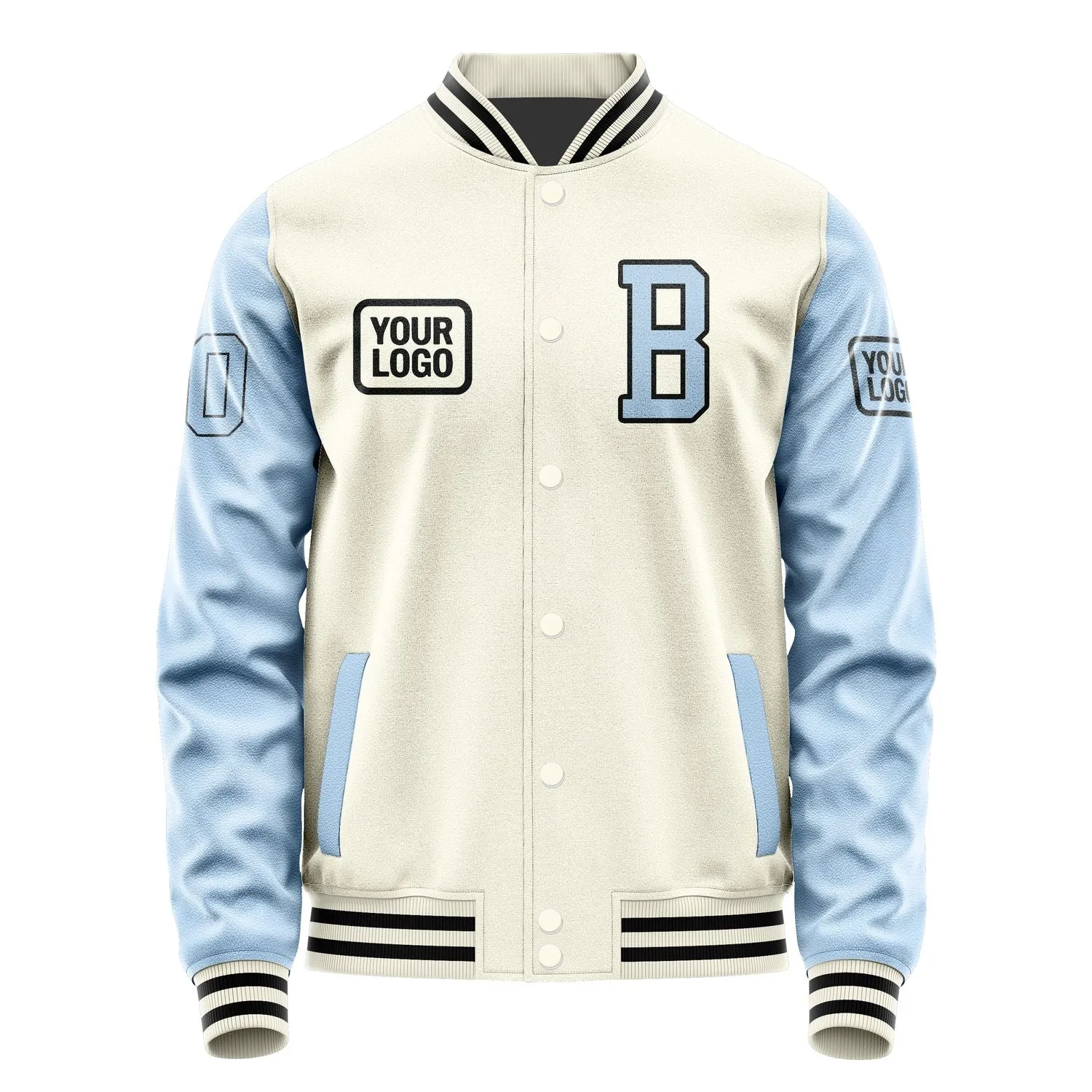 Custom Cream Light Blue Jacket sold by Tailorly product image thumbnail 2