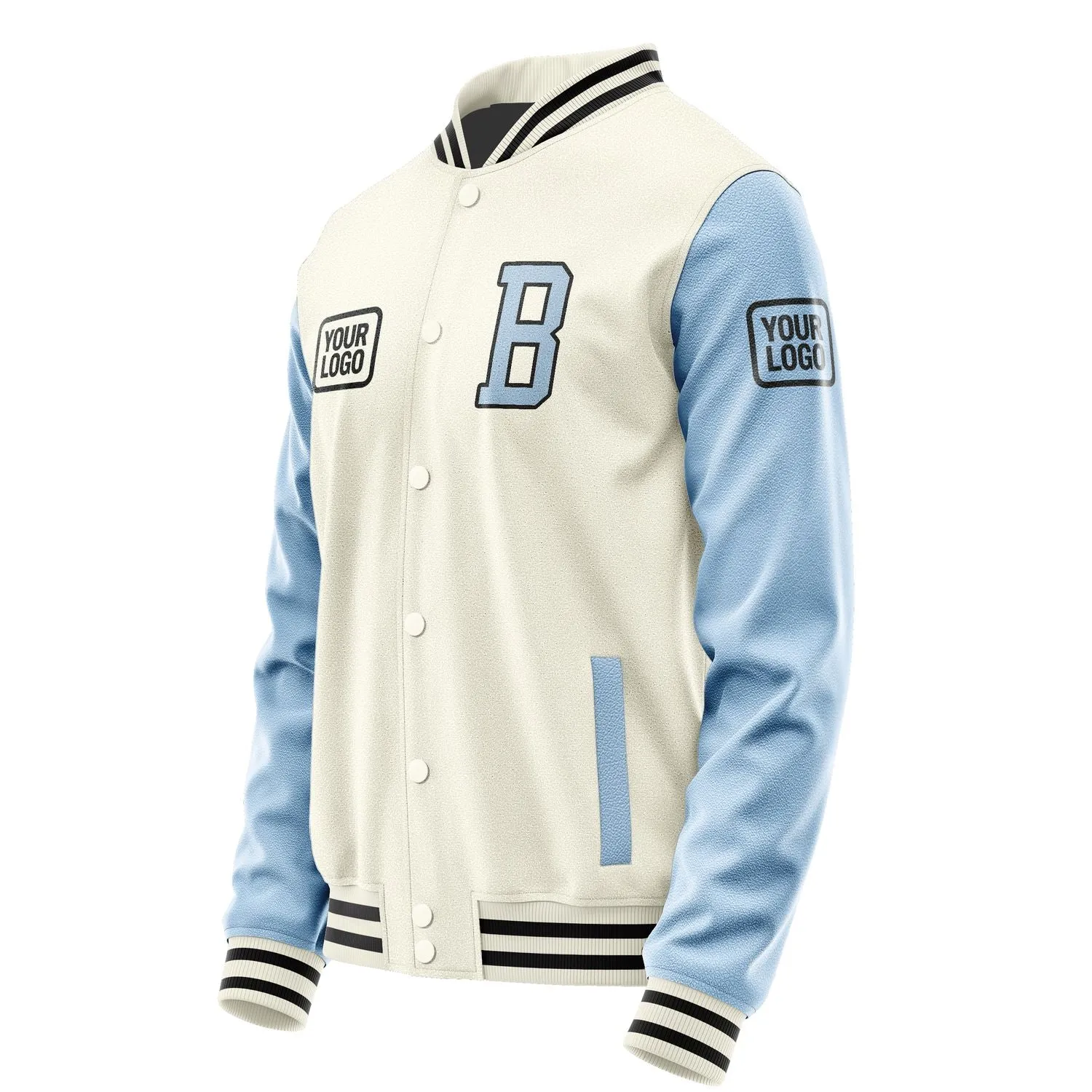 Custom Cream Light Blue Jacket sold by Tailorly product image thumbnail 3
