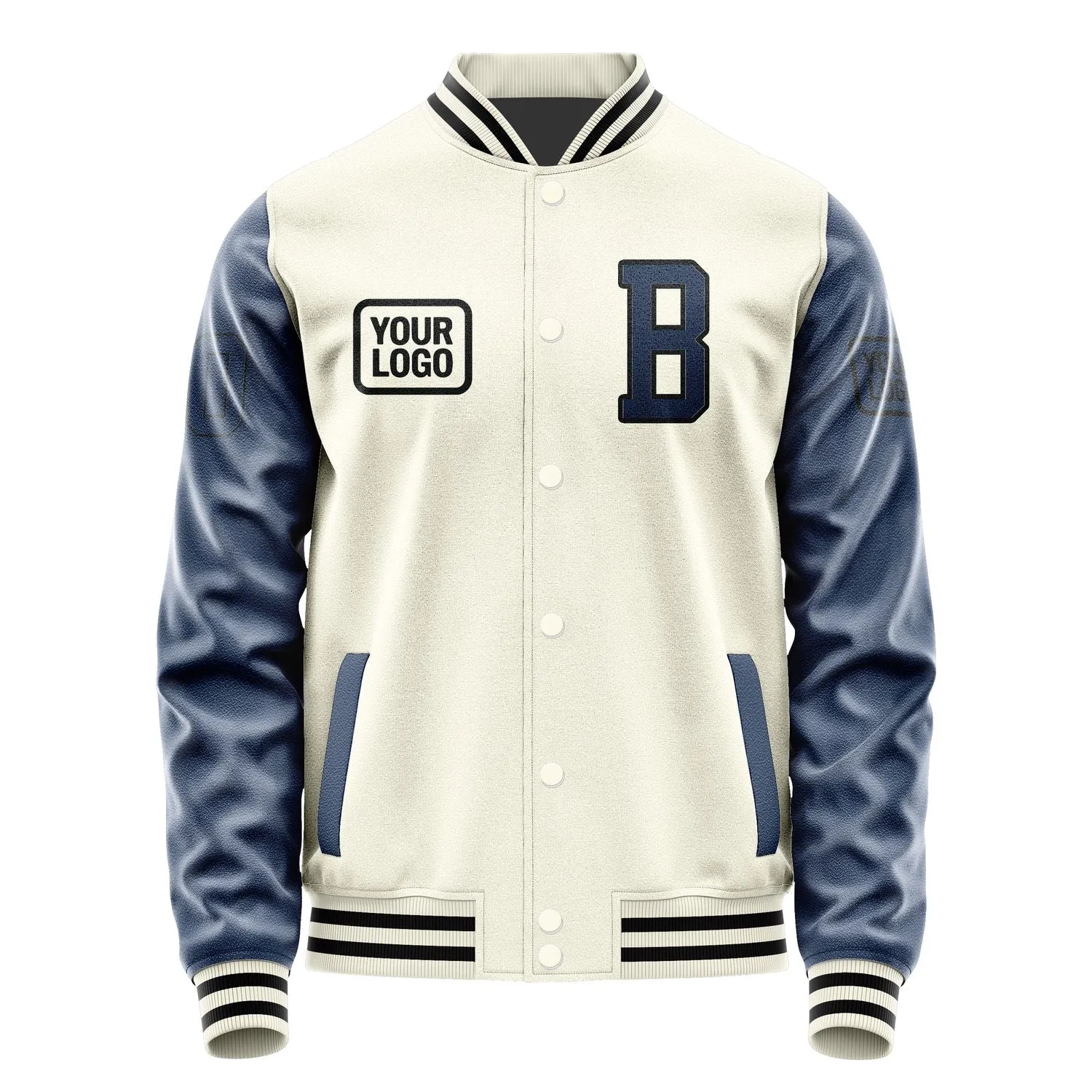 Custom Cream Blue Jacket sold by Tailorly product image thumbnail 2