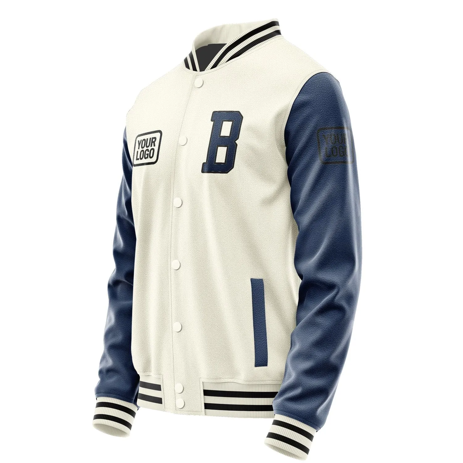Custom Cream Blue Jacket sold by Tailorly product image thumbnail 3
