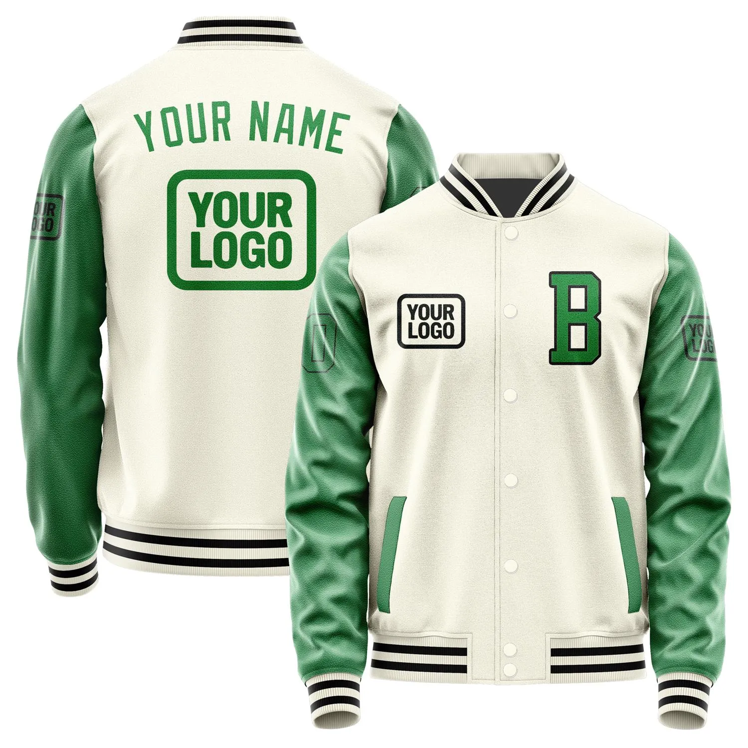 Custom Cream Emerald Green Jacket sold by Tailorly
