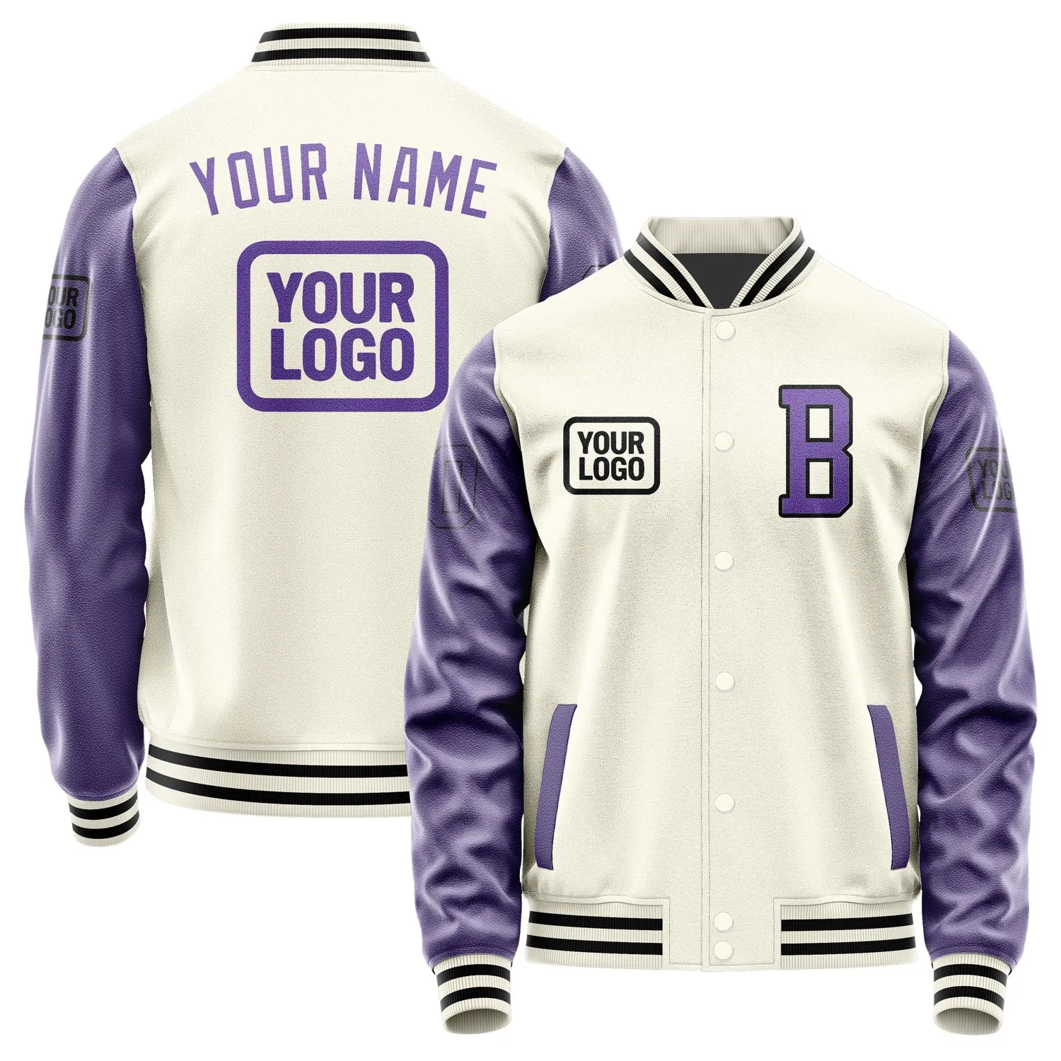 Custom Cream Light Purple Jacket sold by Tailorly