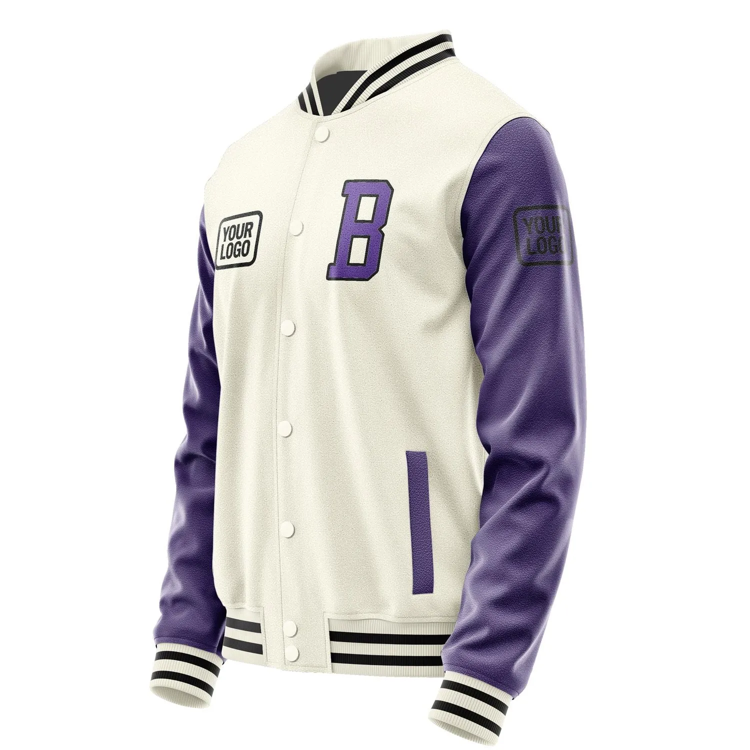 Custom Cream Light Purple Jacket sold by Tailorly product image thumbnail 3