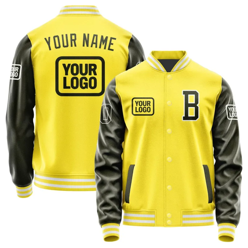 Custom Light Yellow Olive Jacket sold by Tailorly