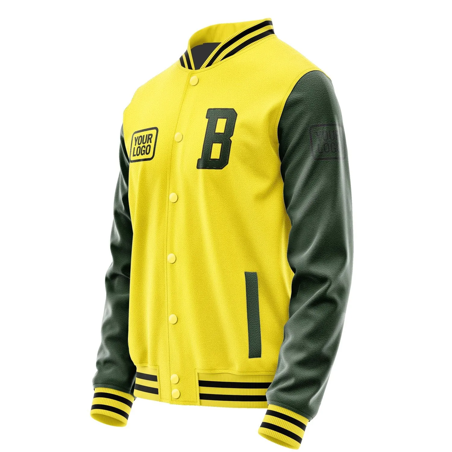 Custom Light Yellow Dark Green Jacket sold by Tailorly product image thumbnail 3
