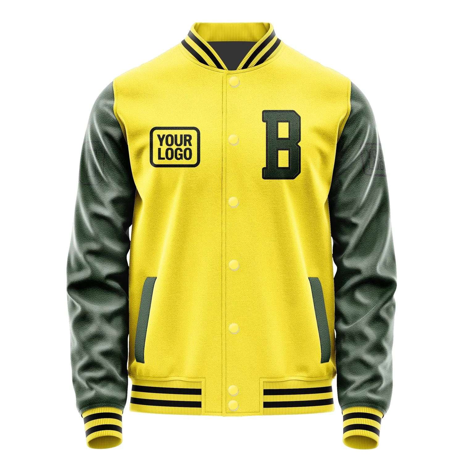 Custom Light Yellow Dark Green Jacket sold by Tailorly product image thumbnail 2