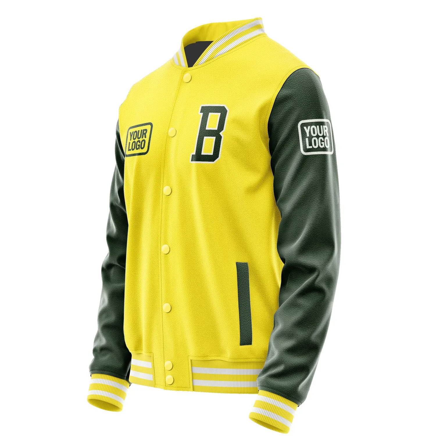 Custom Light Yellow Dark Green Jacket sold by Tailorly product image thumbnail 3