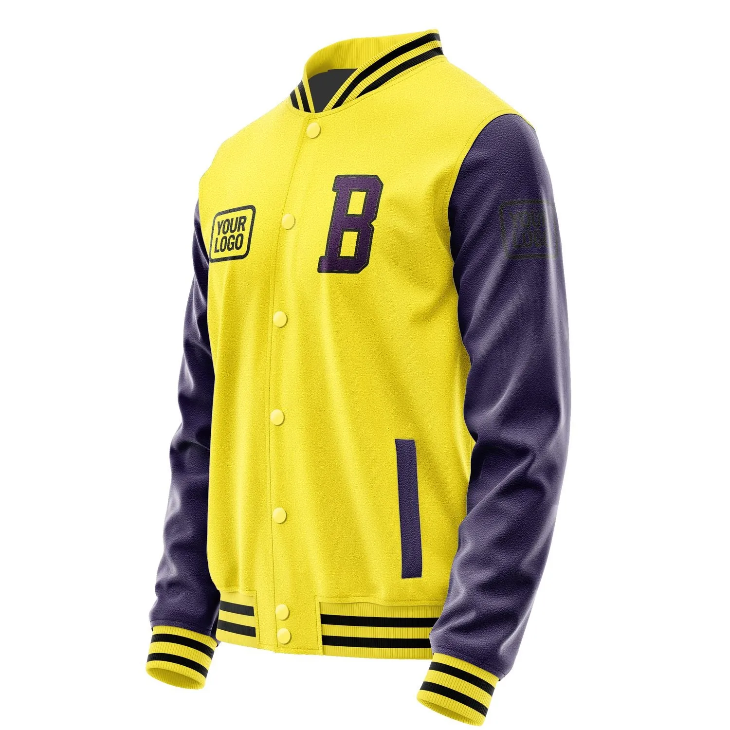 Custom Light Yellow Purple Jacket sold by Tailorly product image thumbnail 3