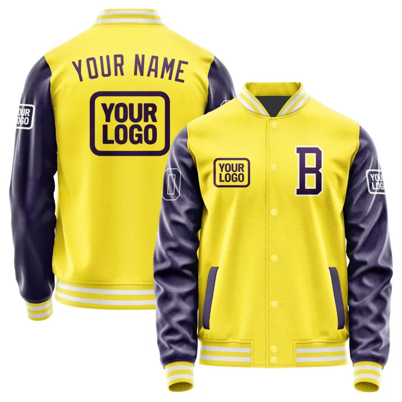 Custom Light Yellow Purple Jacket sold by Tailorly