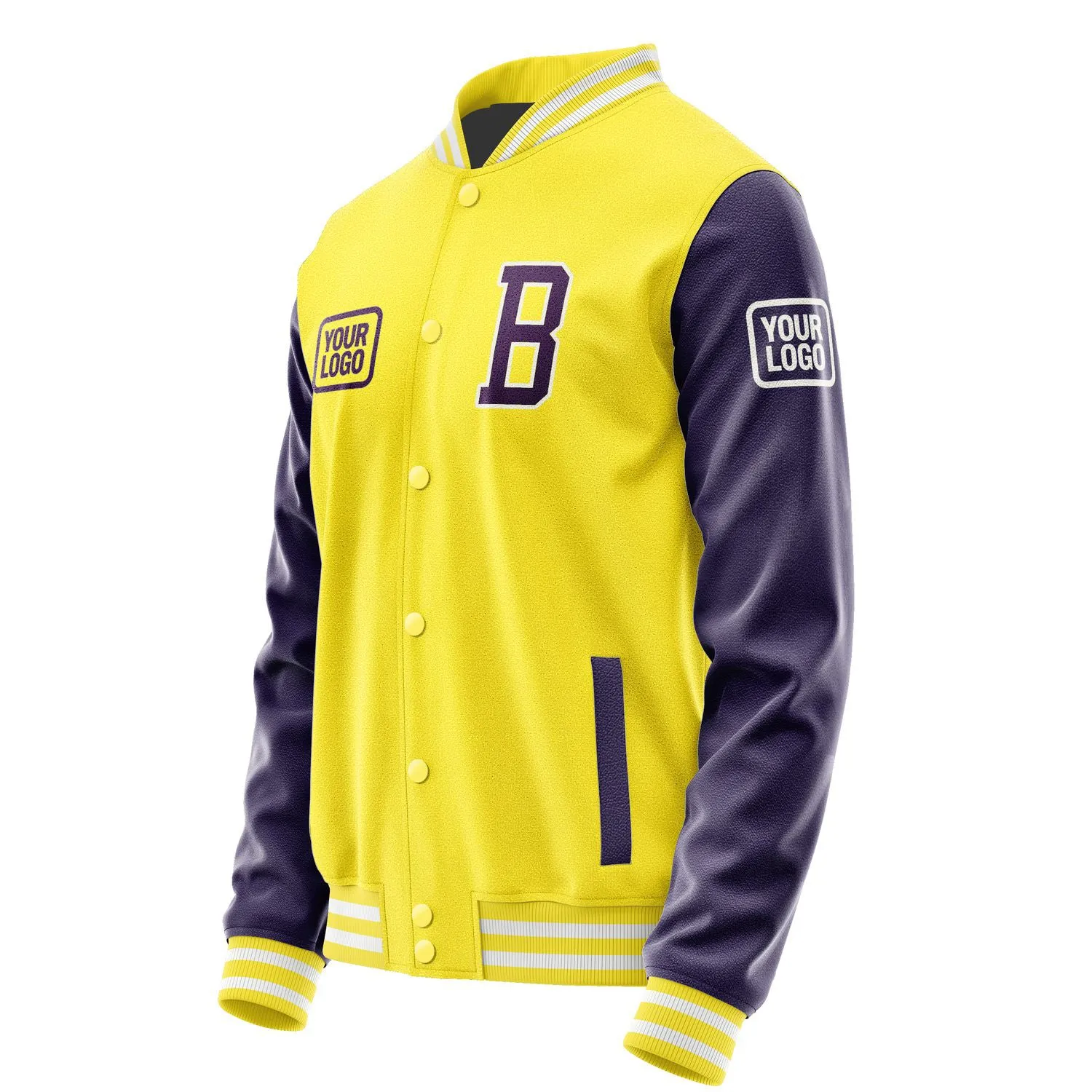Custom Light Yellow Purple Jacket sold by Tailorly product image thumbnail 3