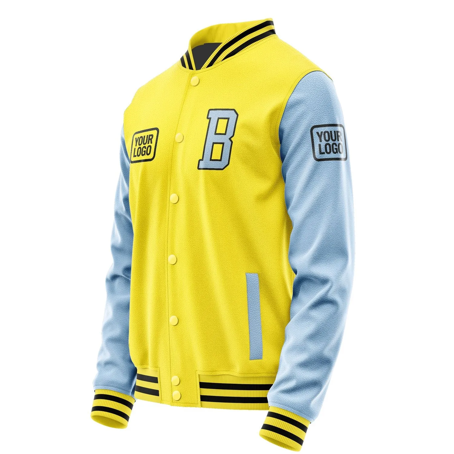 Custom Light Yellow Light Blue Jacket sold by Tailorly product image thumbnail 3