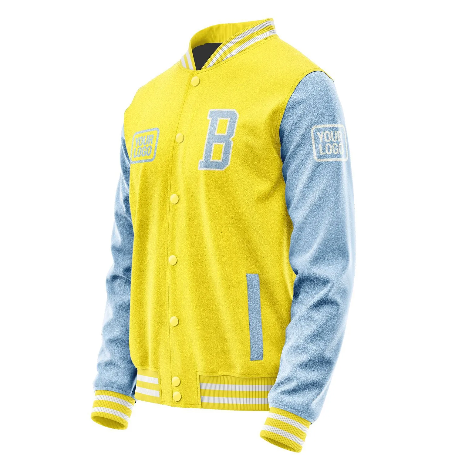 Custom Light Yellow Light Blue Jacket sold by Tailorly product image thumbnail 3