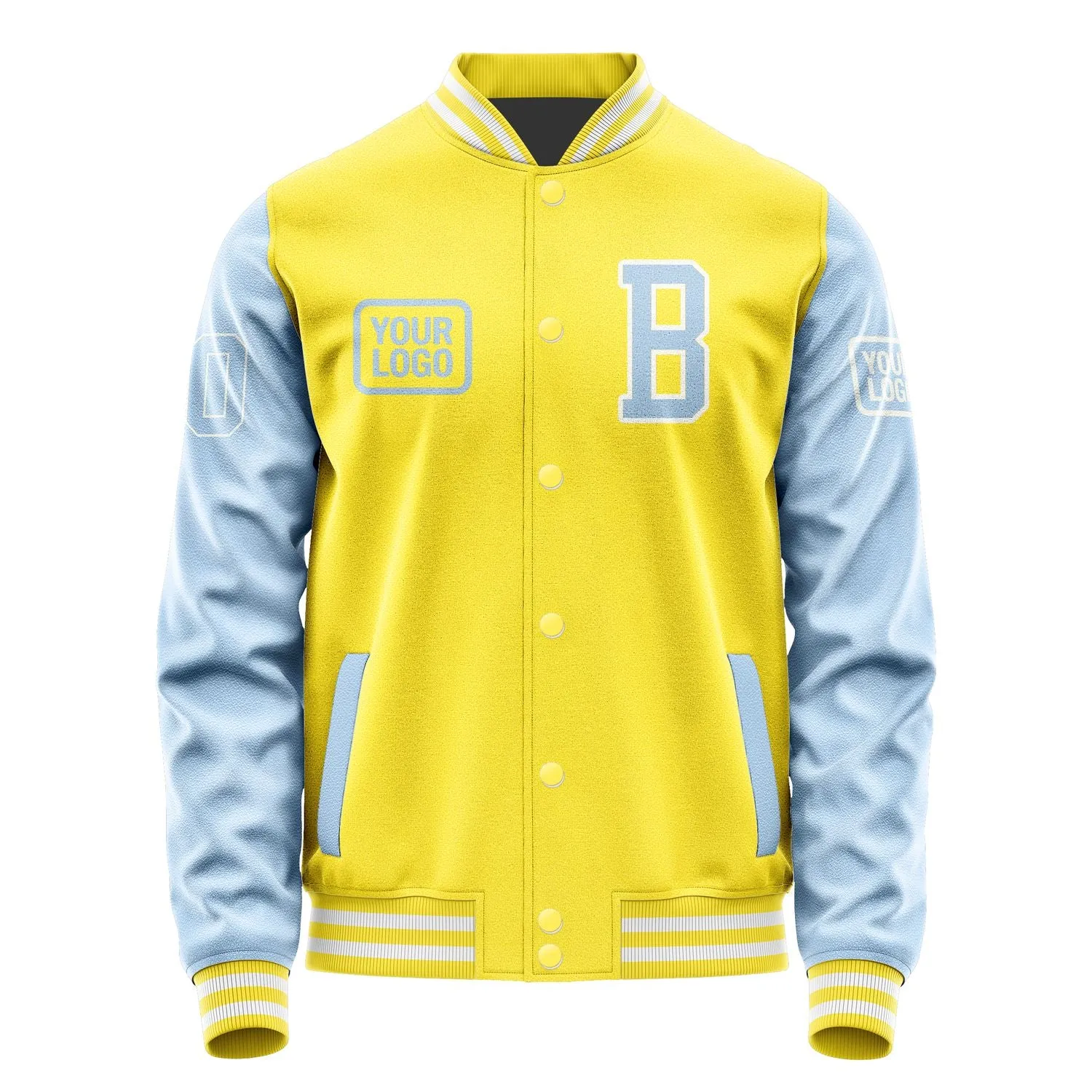 Custom Light Yellow Light Blue Jacket sold by Tailorly product image thumbnail 2