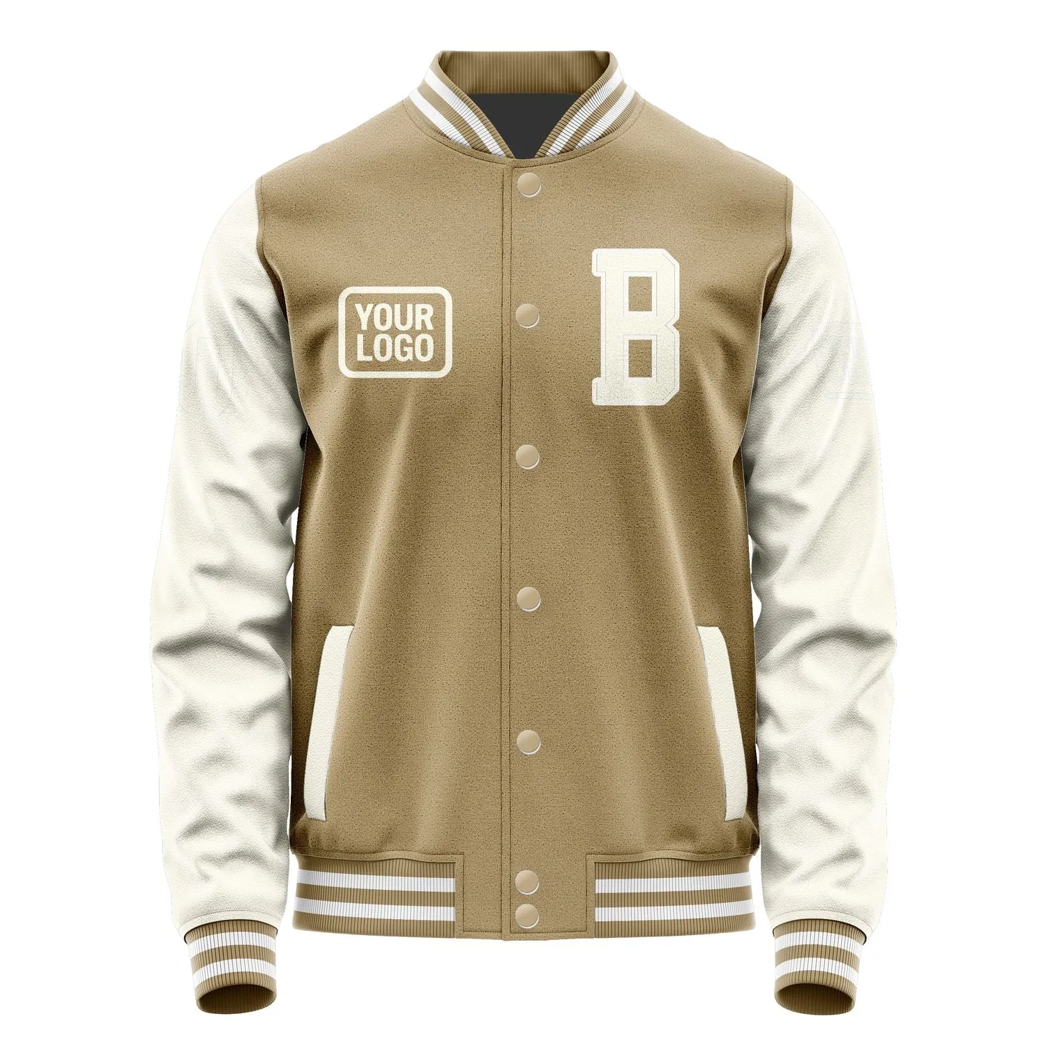 Custom Light Khaki Cream Jacket sold by Tailorly product image thumbnail 2