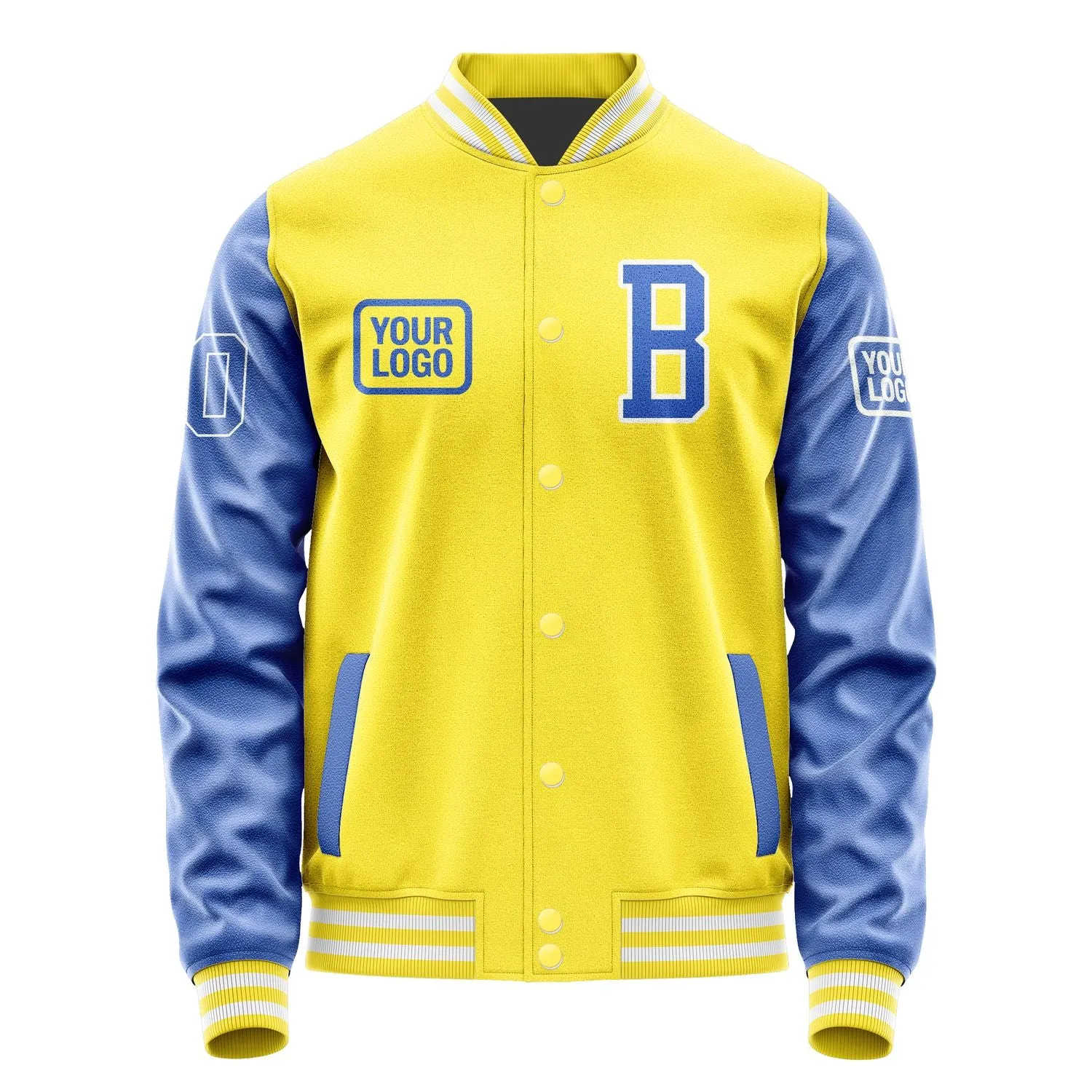 Custom Light Yellow Sky Blue Jacket sold by Tailorly product image thumbnail 2