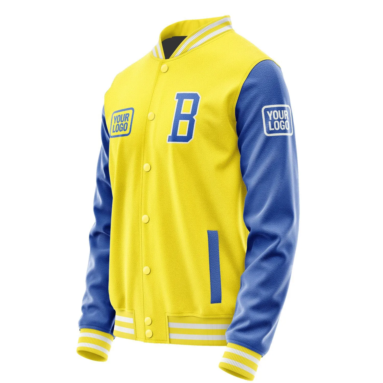 Custom Light Yellow Sky Blue Jacket sold by Tailorly product image thumbnail 3