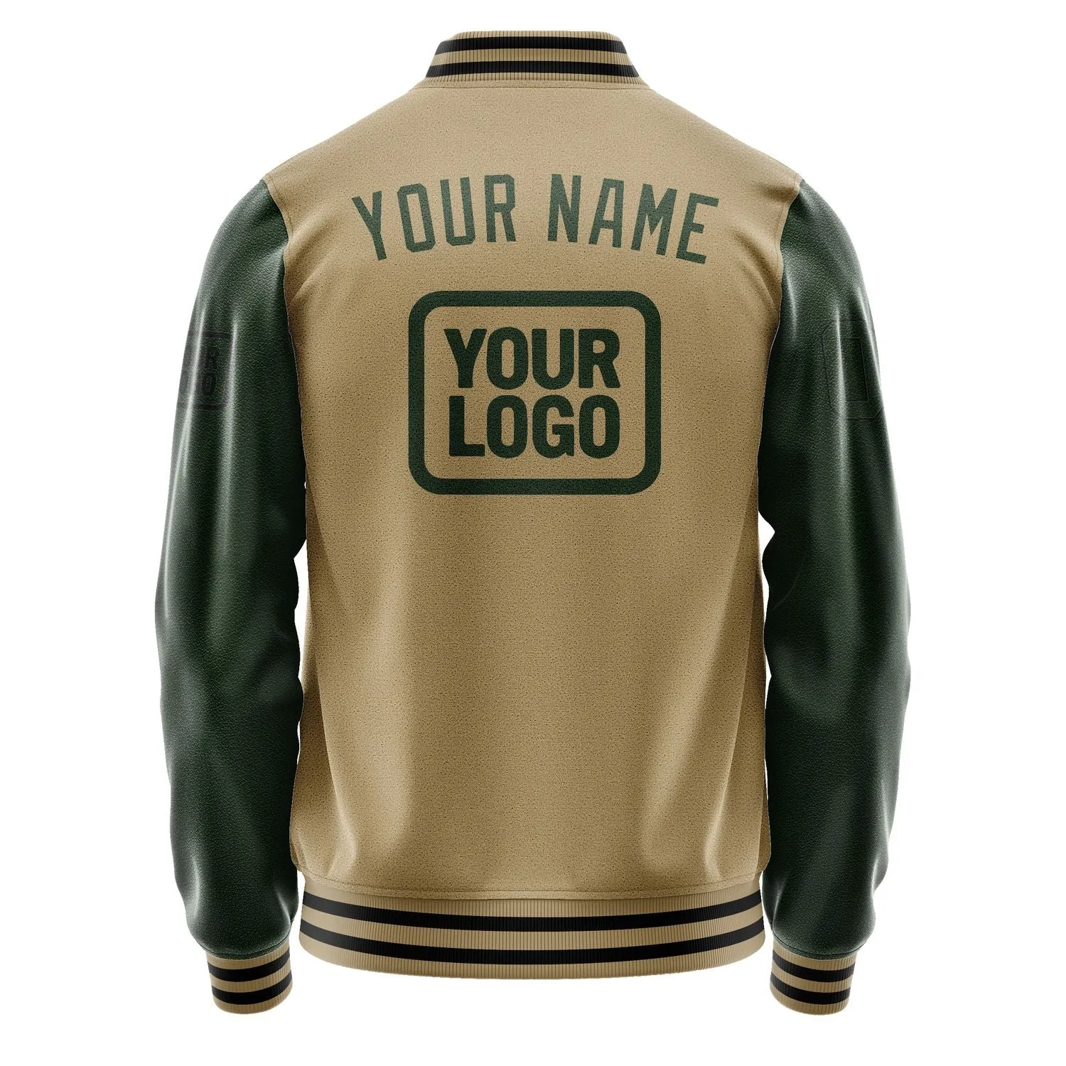 Custom Light Khaki Dark Green Jacket sold by Tailorly product image thumbnail 4
