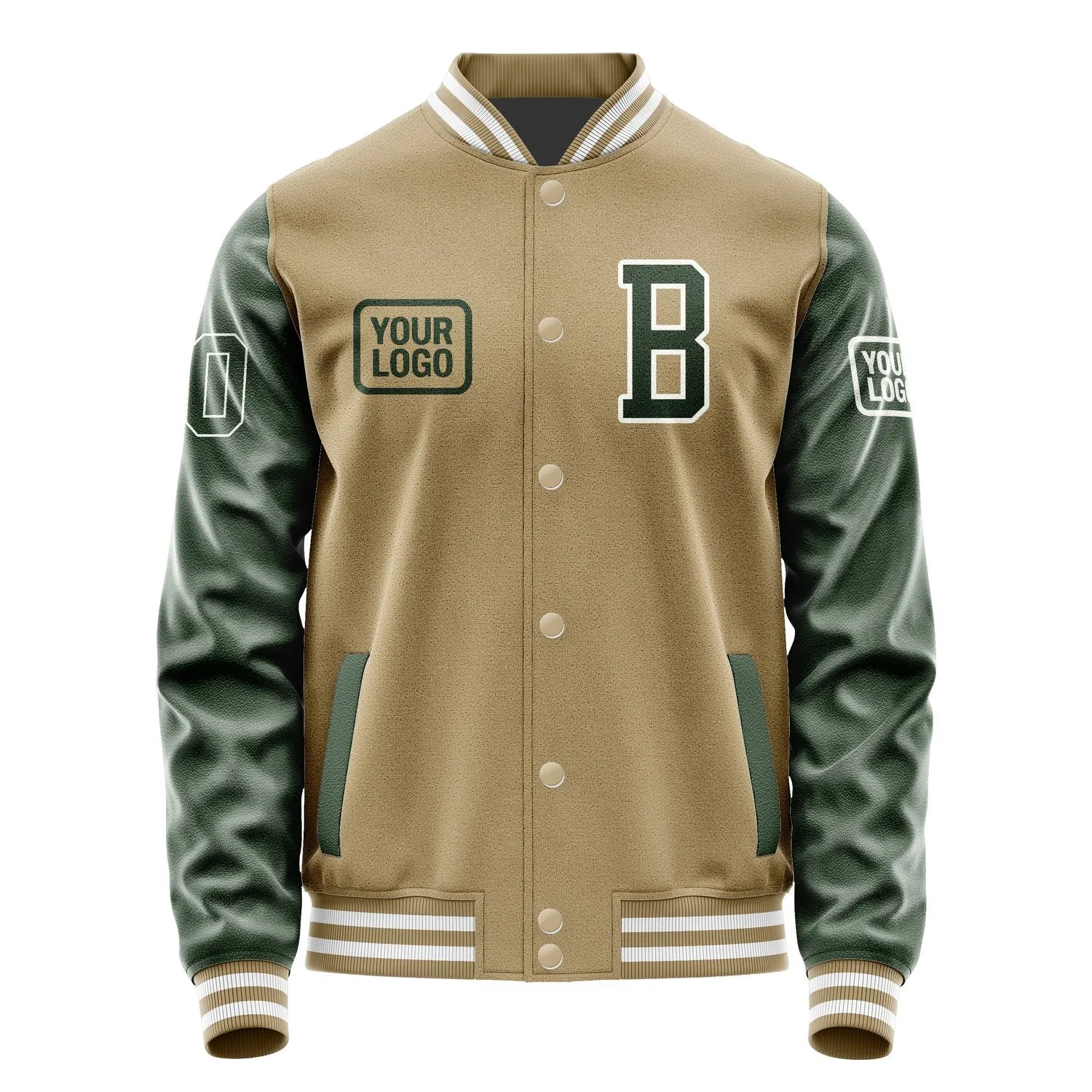 Custom Light Khaki Dark Green Jacket sold by Tailorly product image thumbnail 2