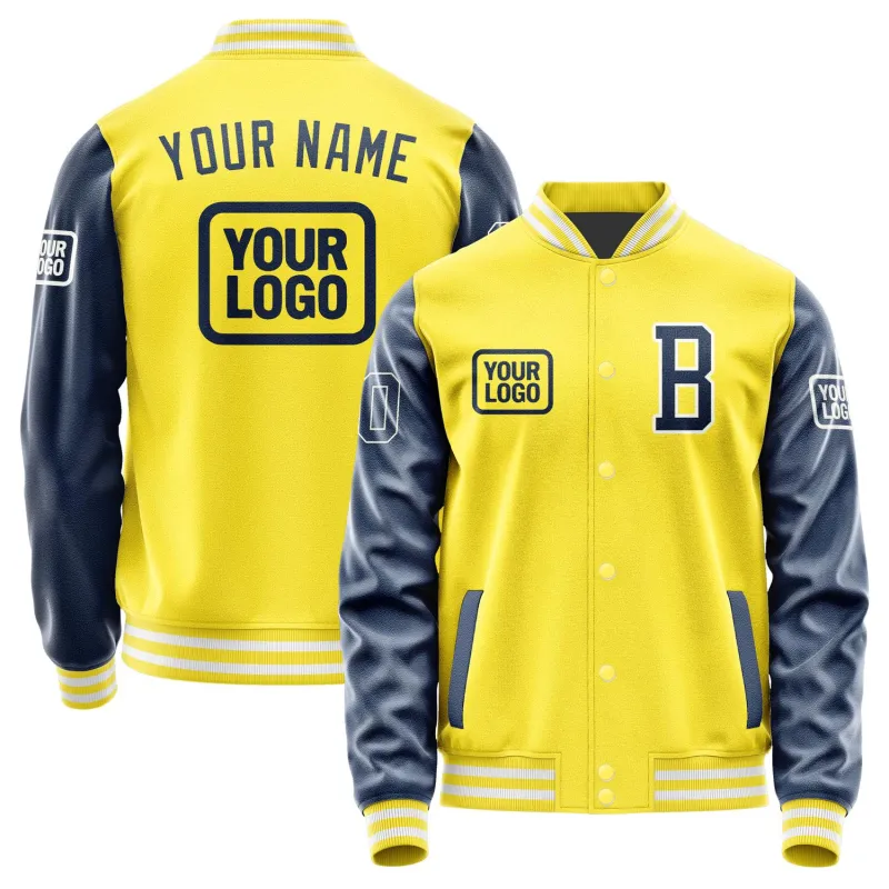 Custom Light Yellow Blue Jacket sold by Tailorly