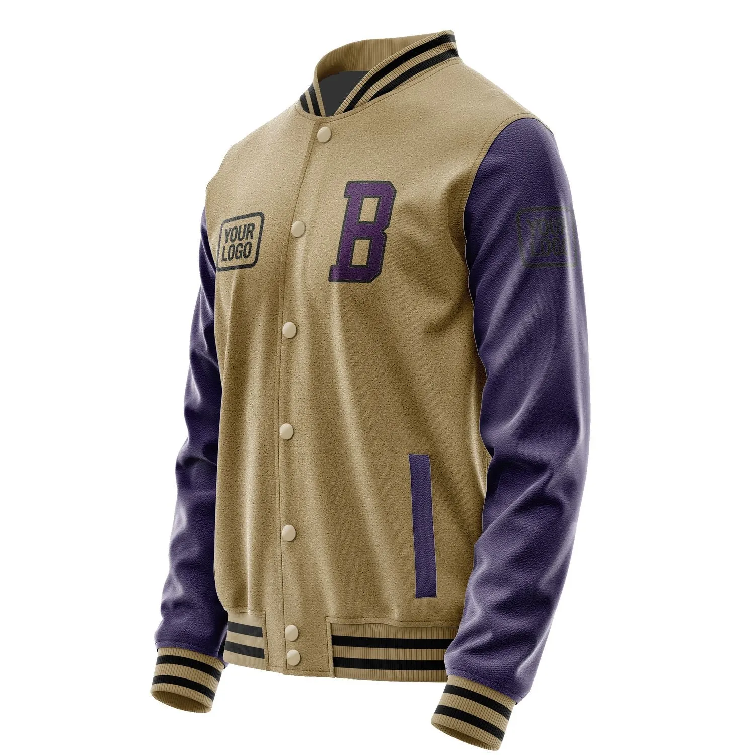 Custom Light Khaki Purple Jacket sold by Tailorly product image thumbnail 3