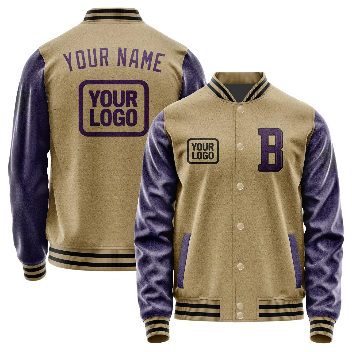 Custom Light Khaki Purple Jacket sold by Tailorly