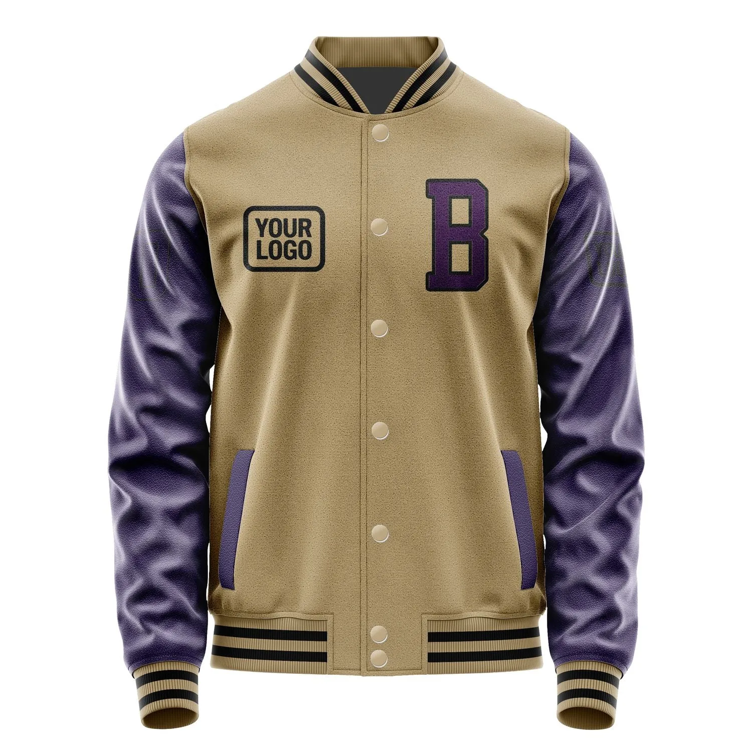 Custom Light Khaki Purple Jacket sold by Tailorly product image thumbnail 2