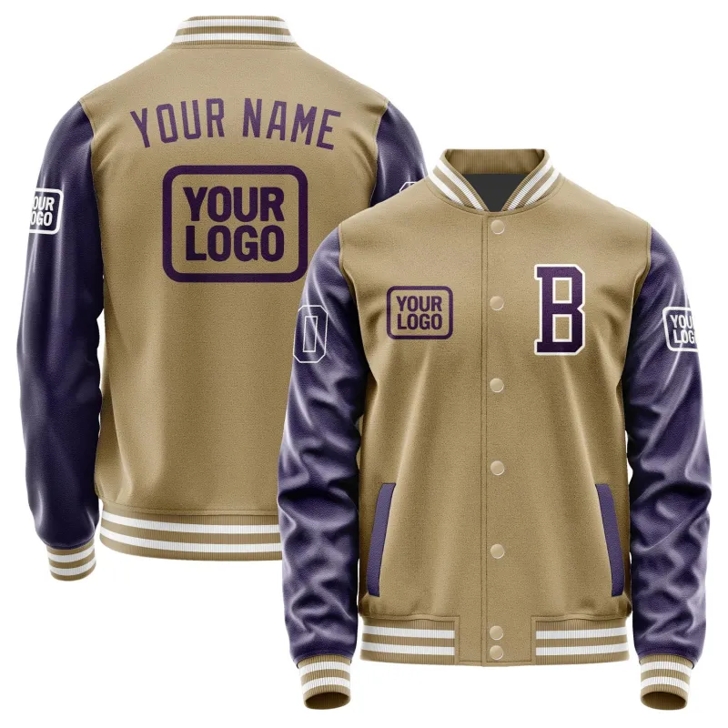 Custom Light Khaki Purple Jacket sold by Tailorly