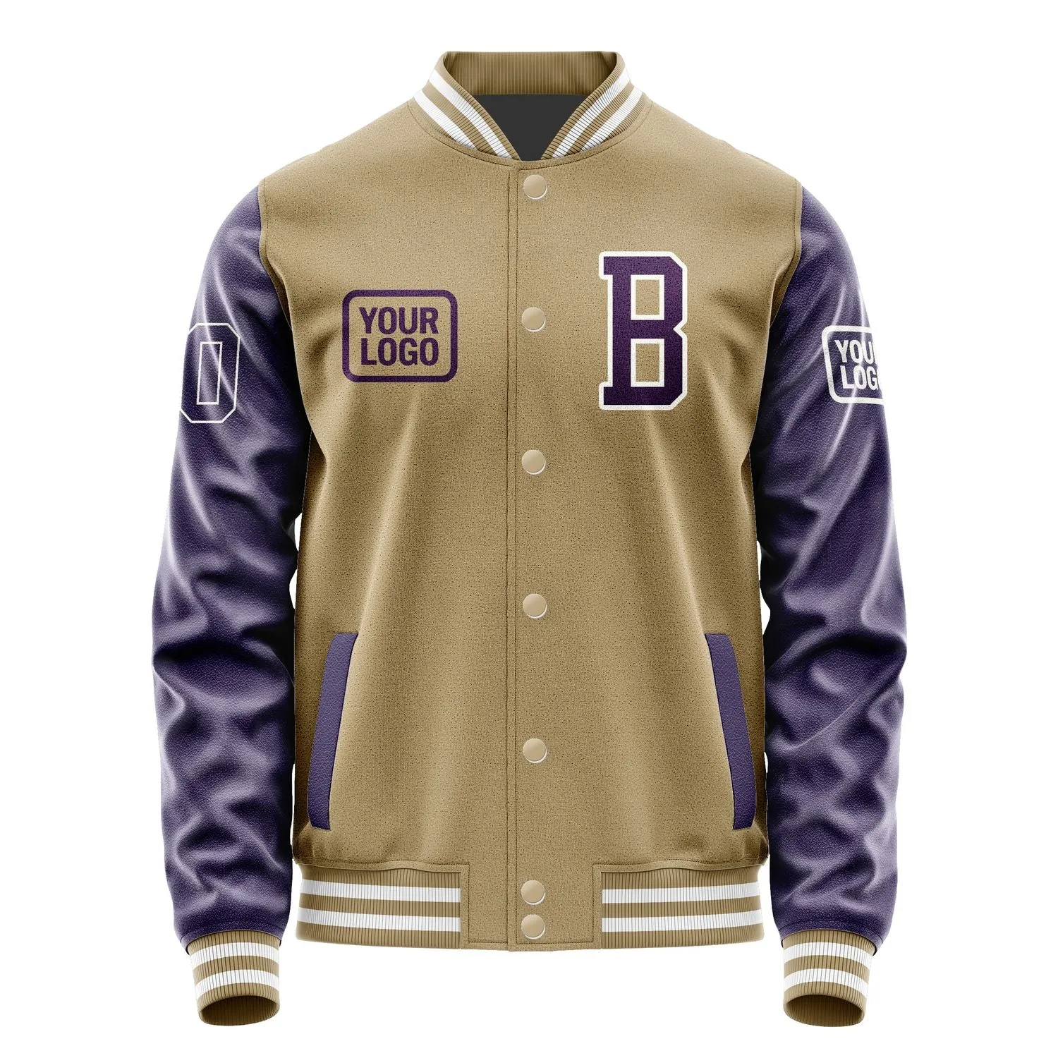 Custom Light Khaki Purple Jacket sold by Tailorly product image thumbnail 2