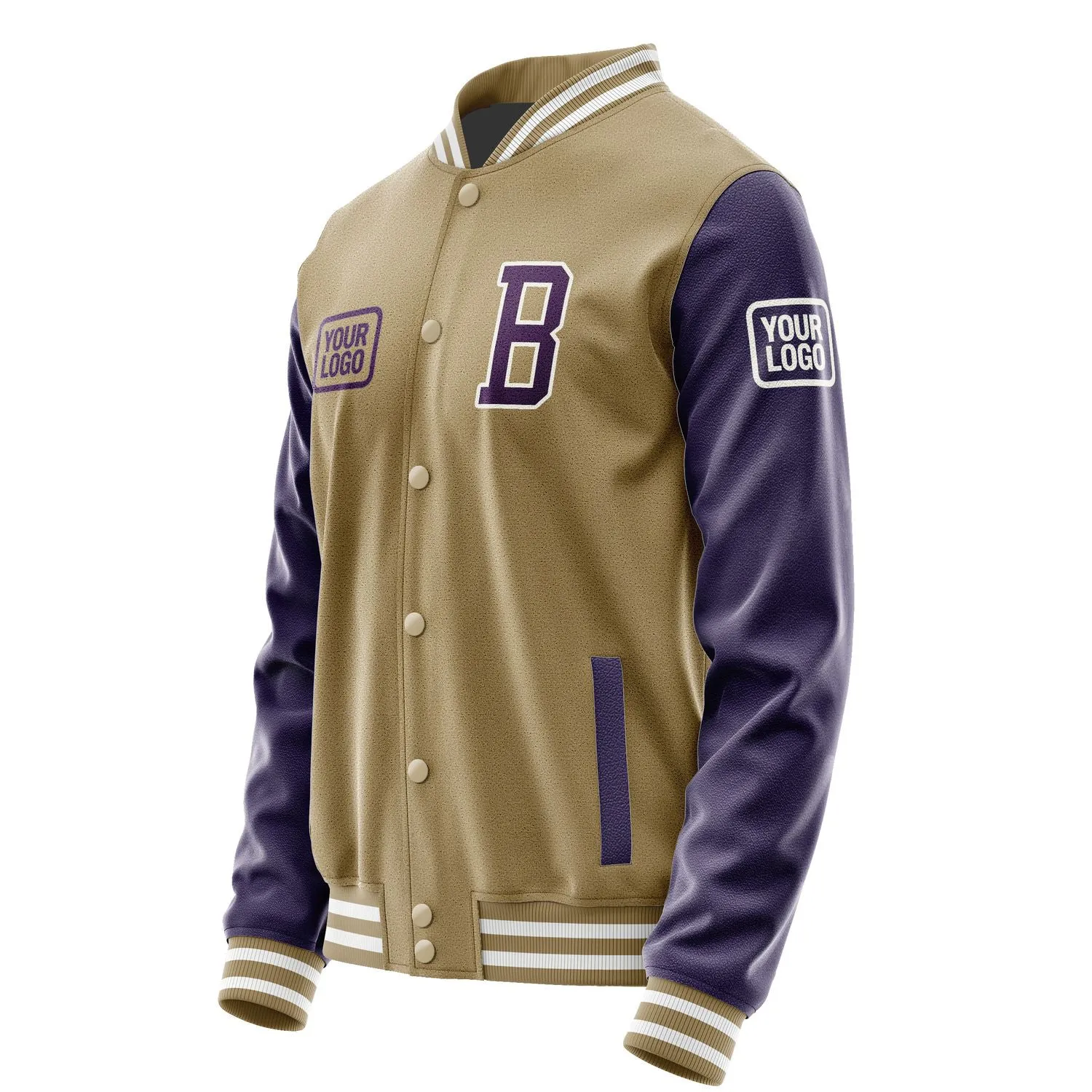 Custom Light Khaki Purple Jacket sold by Tailorly product image thumbnail 3
