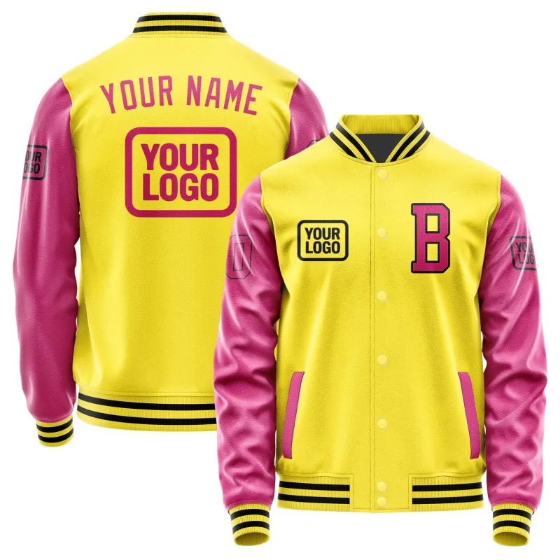 Custom Light Yellow Pink Jacket sold by Tailorly