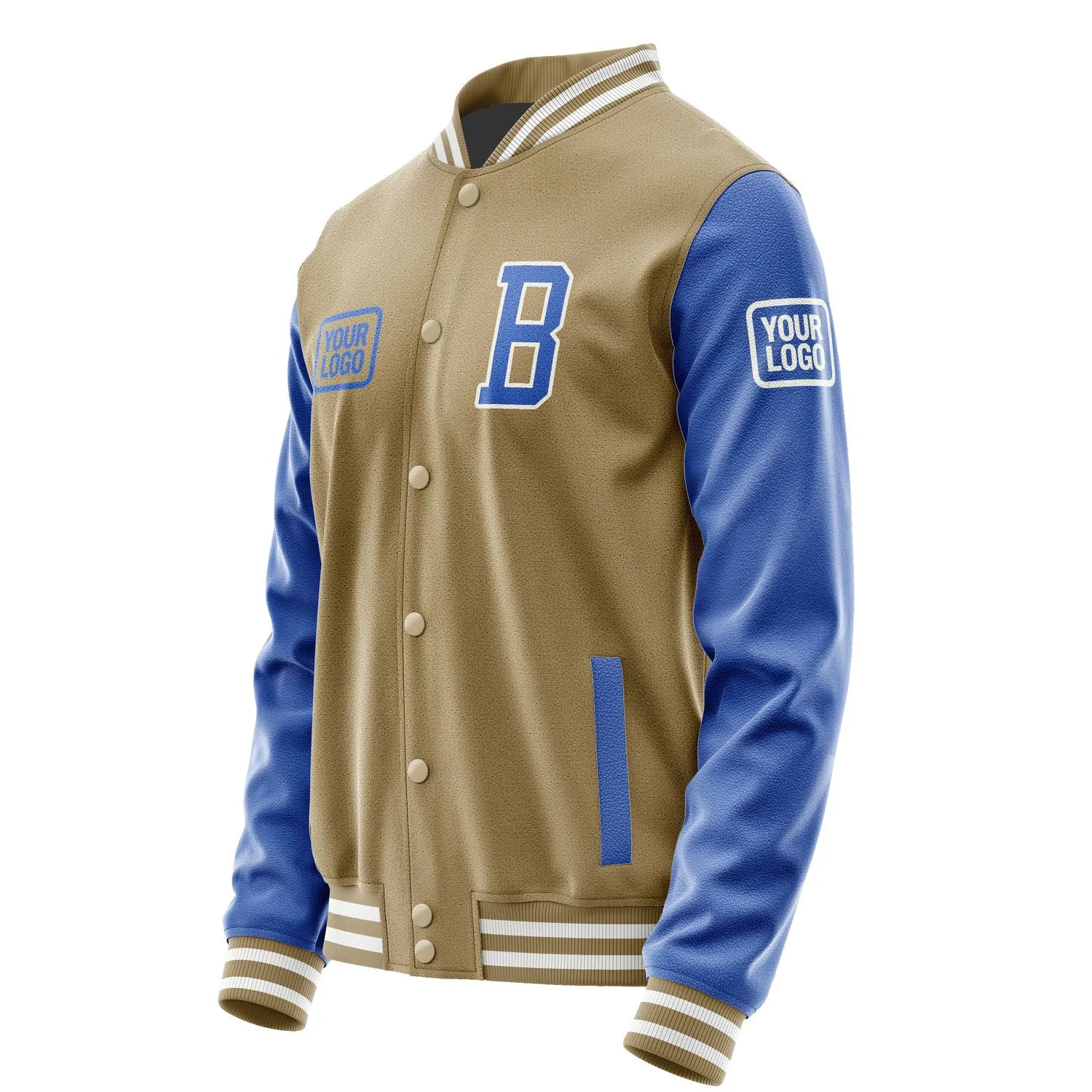 Custom Light Khaki Sky Blue Jacket sold by Tailorly product image thumbnail 3