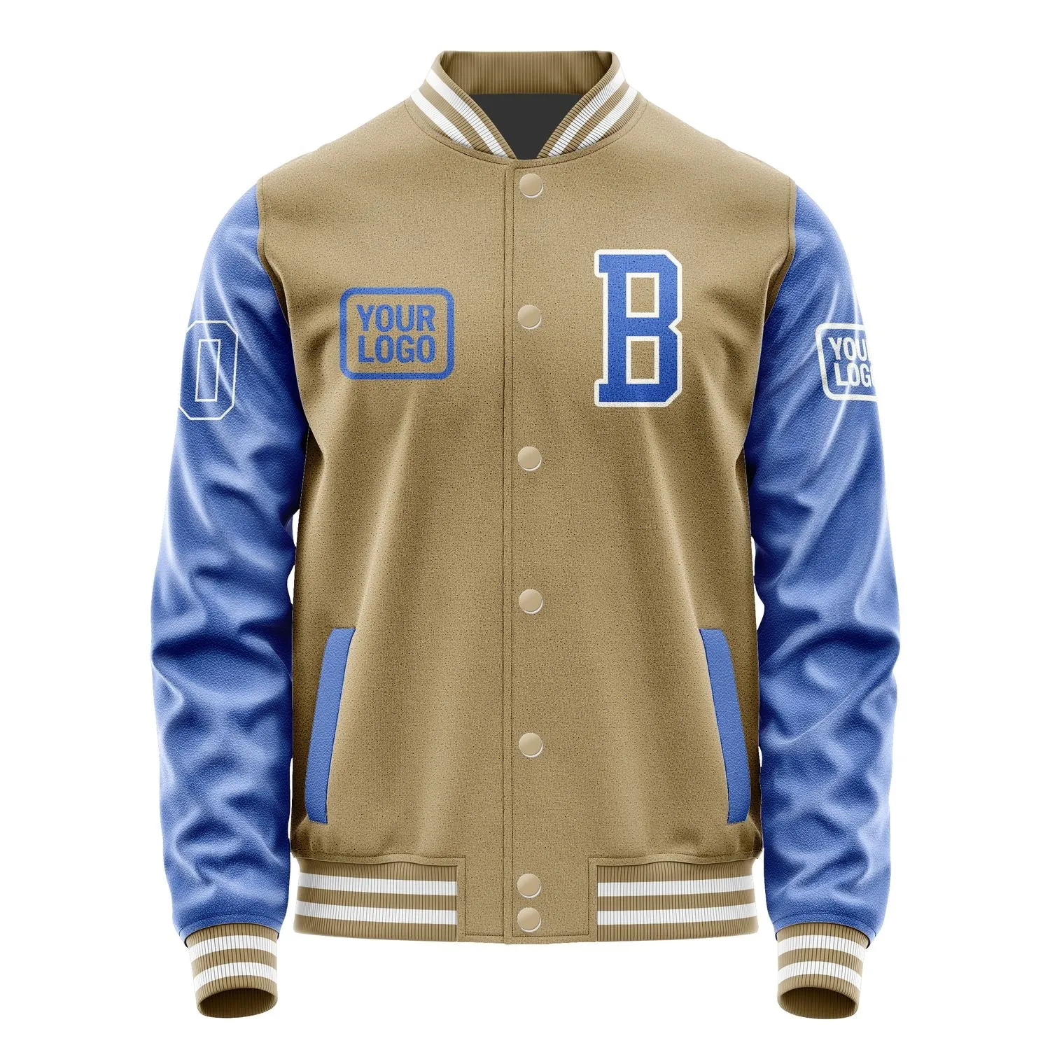 Custom Light Khaki Sky Blue Jacket sold by Tailorly product image thumbnail 2