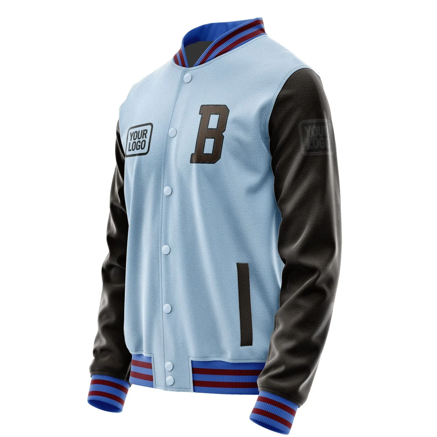 Custom Light Blue Brown Jacket sold by Tailorly product image thumbnail 3