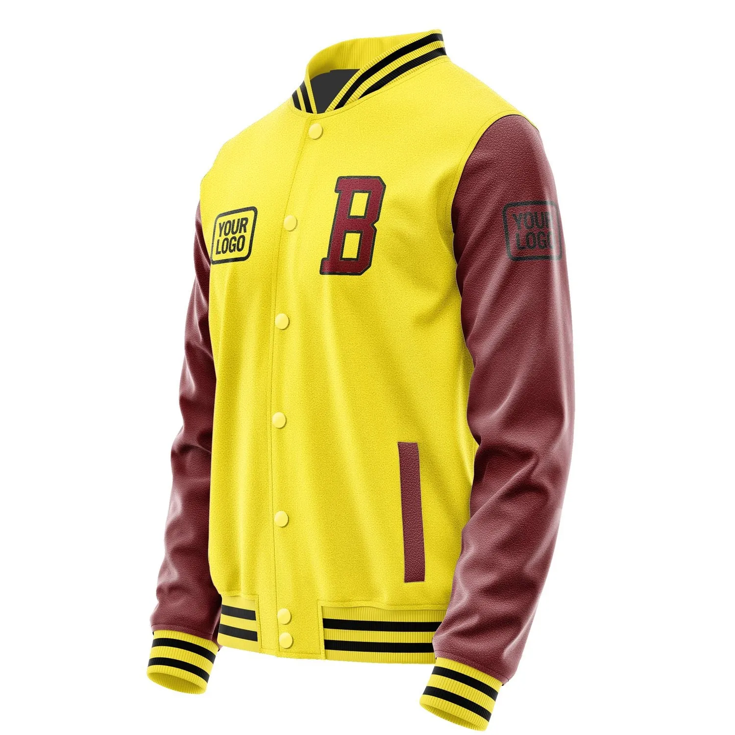 Custom Light Yellow Crimson Red Jacket sold by Tailorly product image thumbnail 3