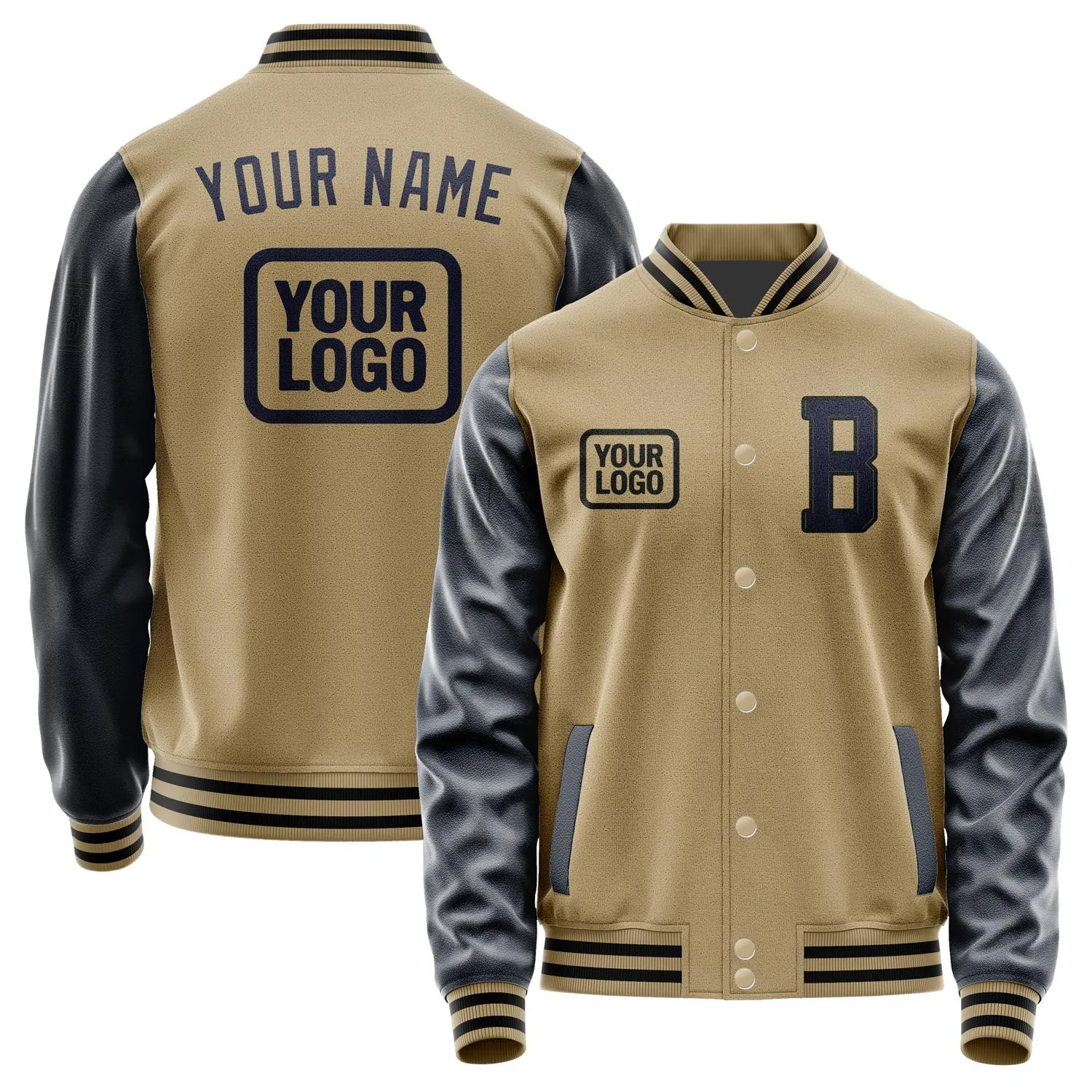 Custom Light Khaki Navy Jacket sold by Tailorly