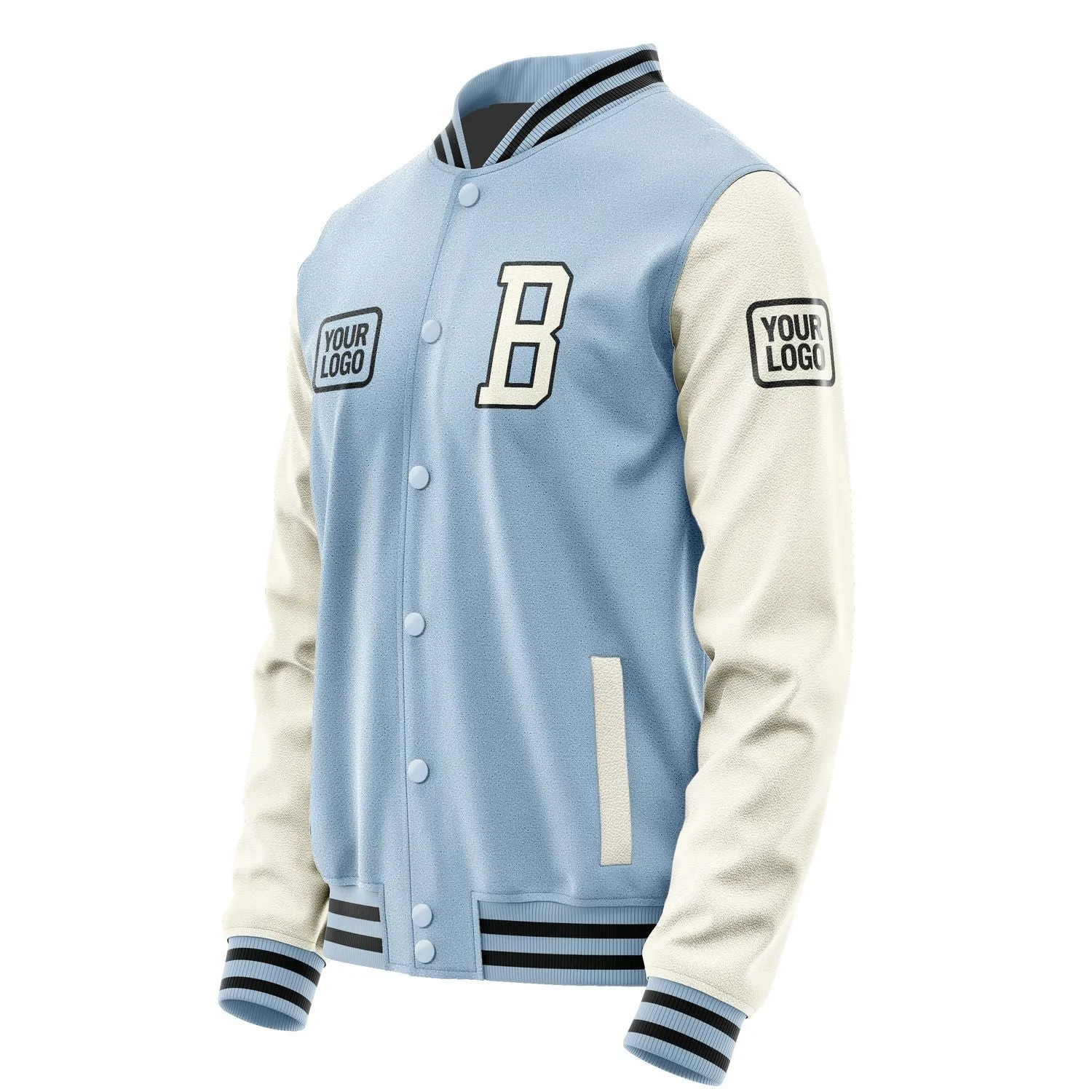 Custom Light Blue Cream Jacket sold by Tailorly product image thumbnail 3