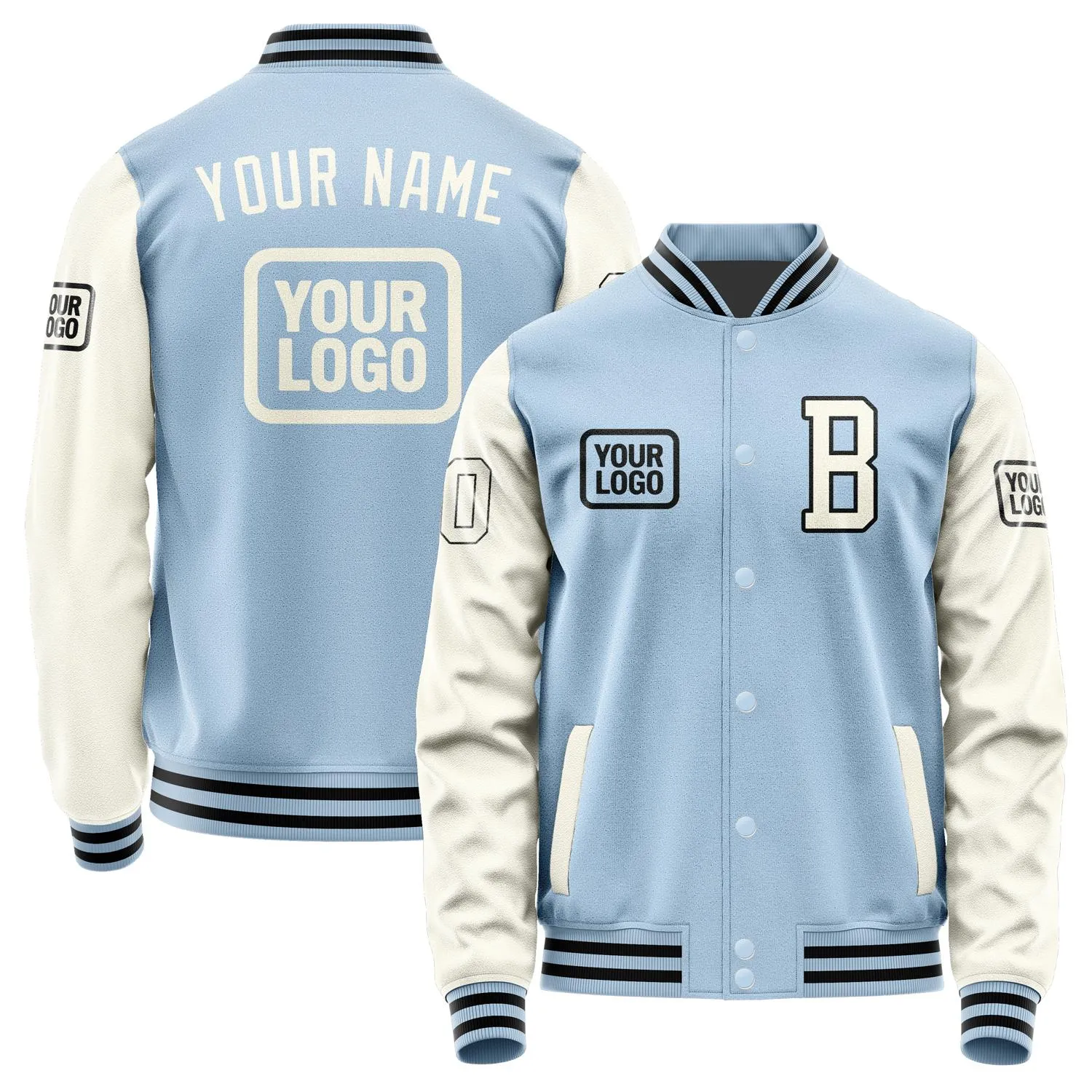 Custom Light Blue Cream Jacket sold by Tailorly
