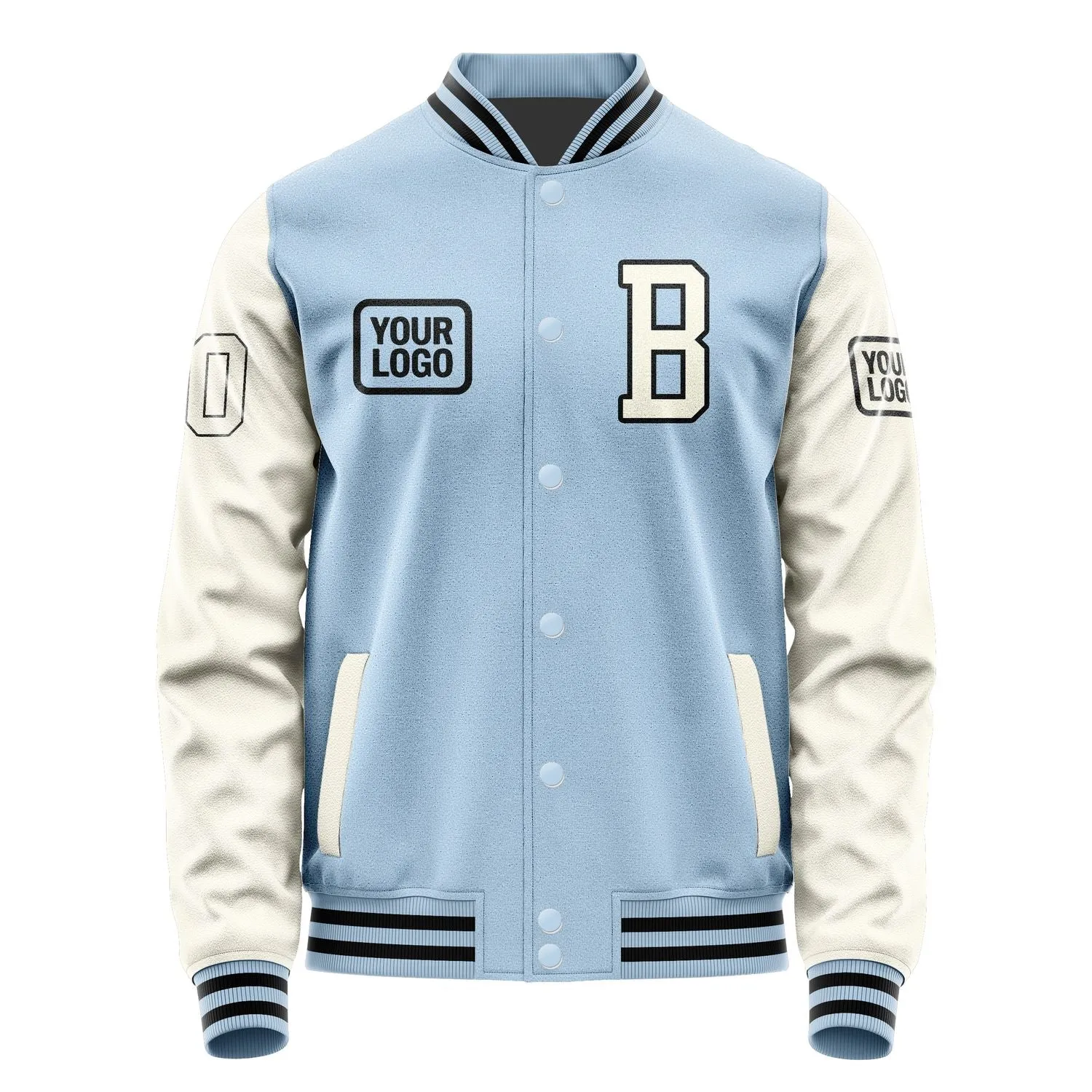 Custom Light Blue Cream Jacket sold by Tailorly product image thumbnail 2