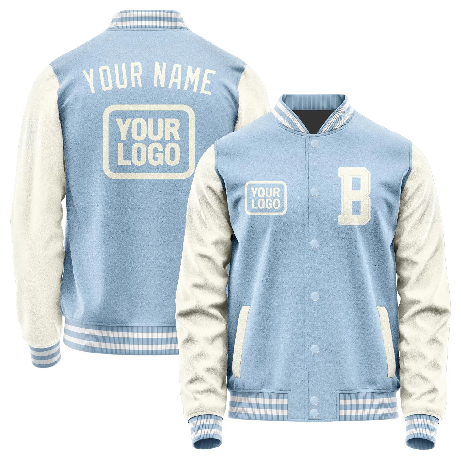 Custom Light Blue Cream Jacket sold by Tailorly