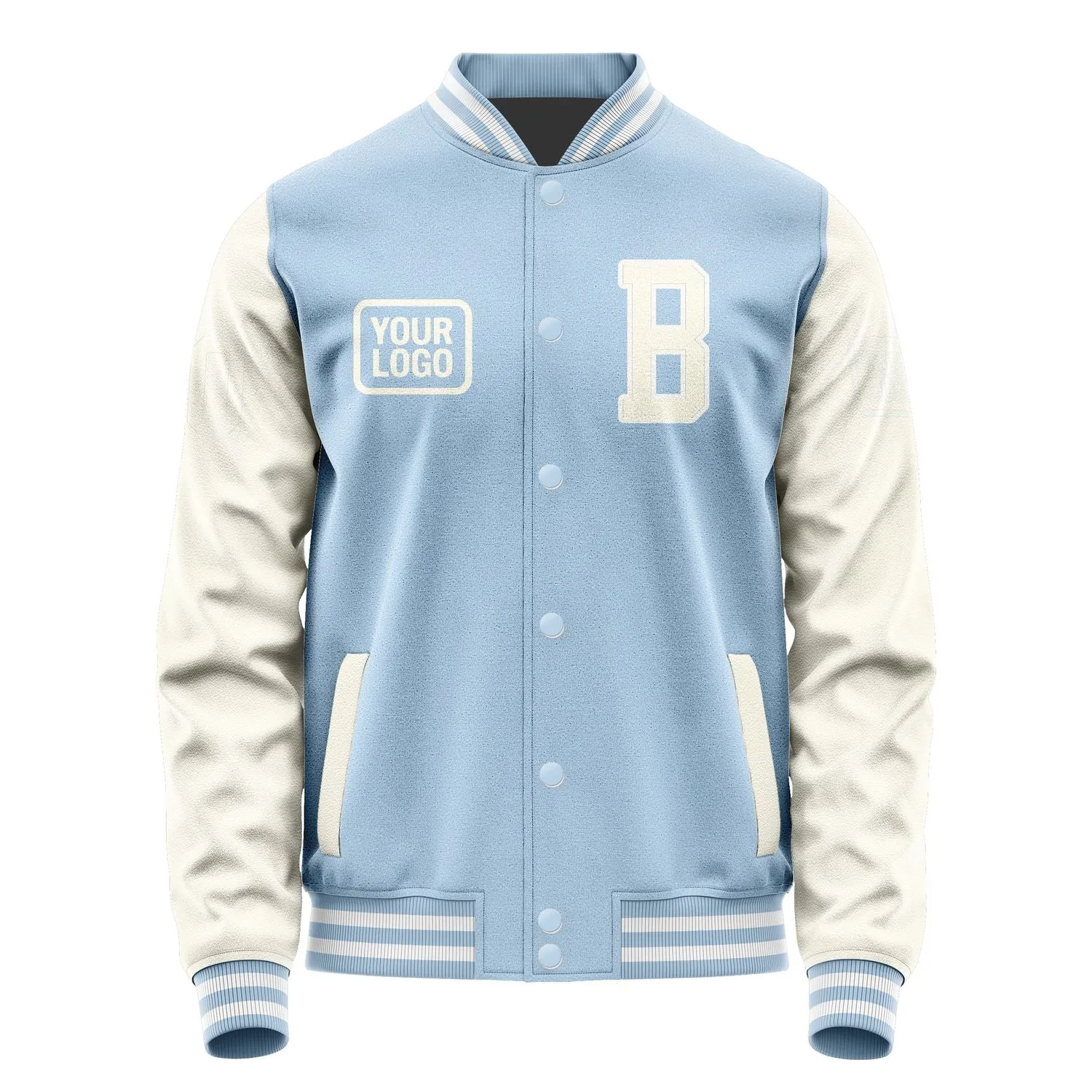 Custom Light Blue Cream Jacket sold by Tailorly product image thumbnail 2