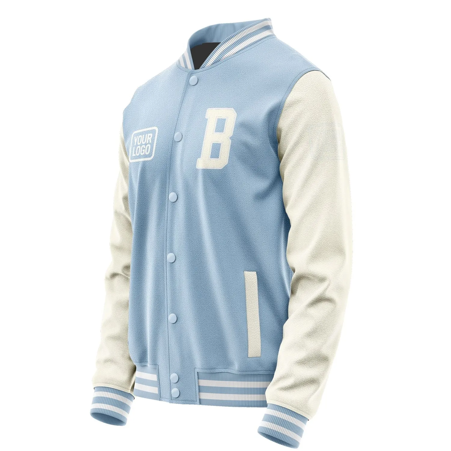 Custom Light Blue Cream Jacket sold by Tailorly product image thumbnail 3