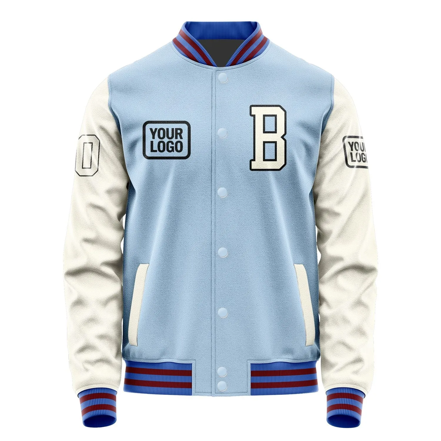 Custom Light Blue Cream Jacket sold by Tailorly product image thumbnail 2