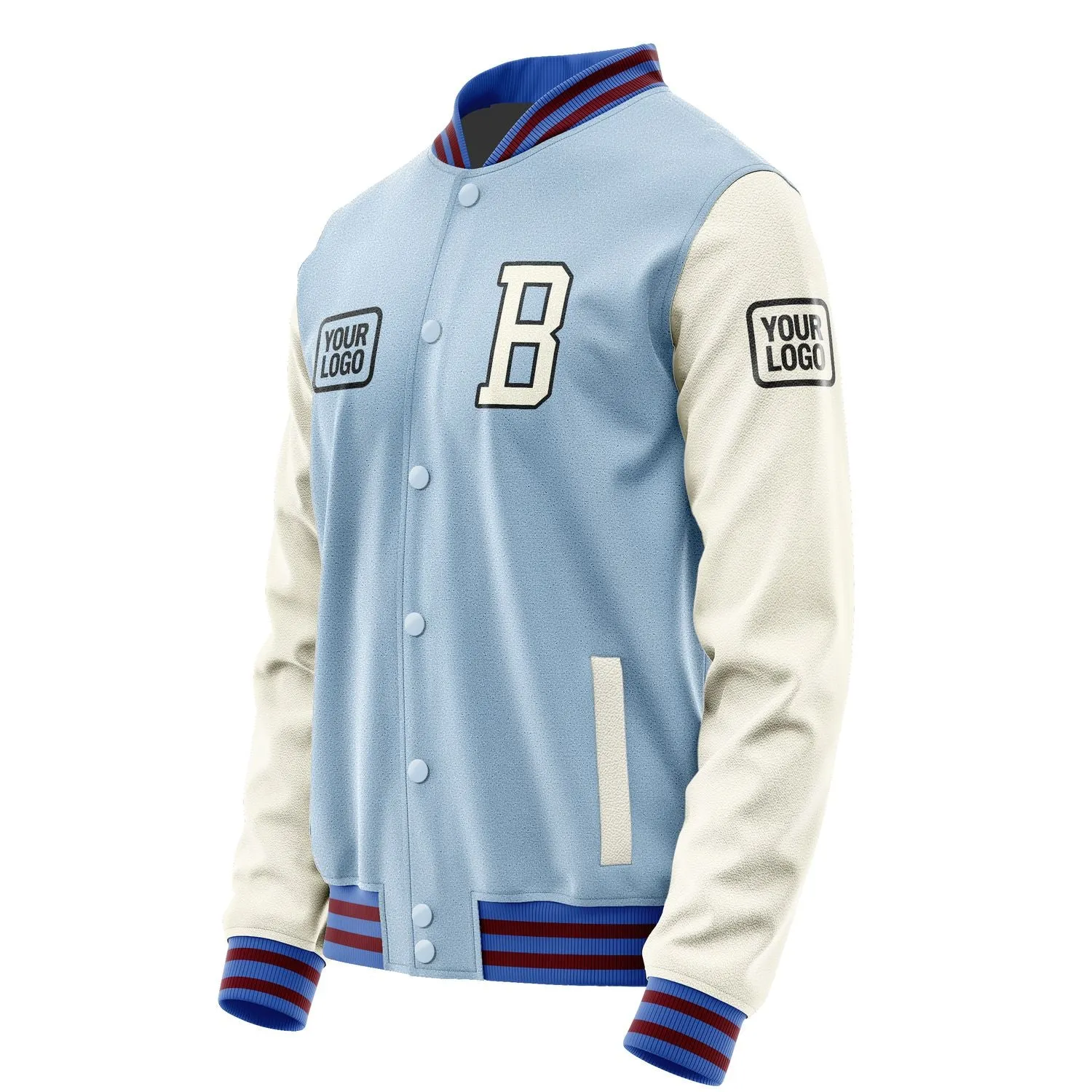 Custom Light Blue Cream Jacket sold by Tailorly product image thumbnail 3