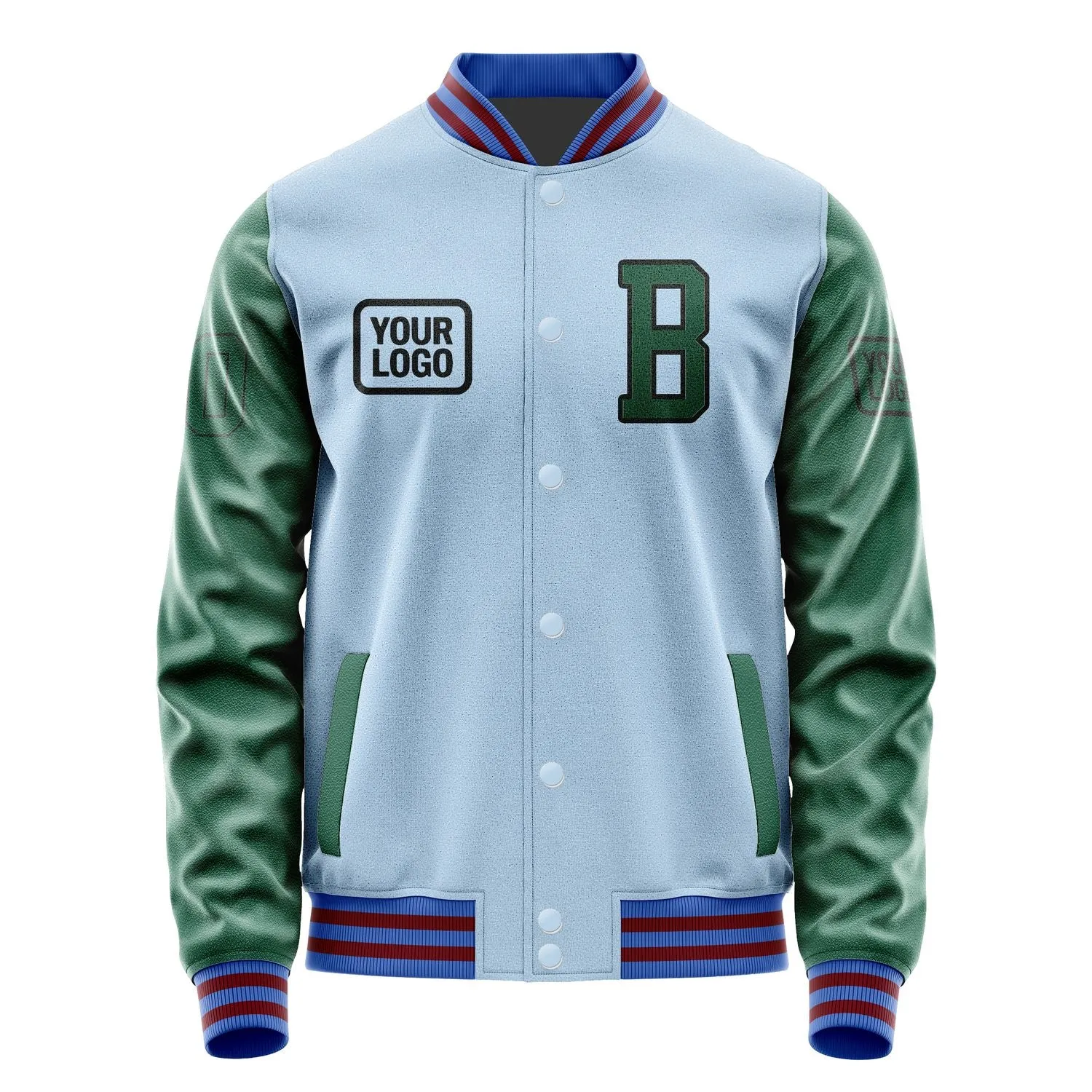 Custom Light Blue Green Jacket sold by Tailorly product image thumbnail 2