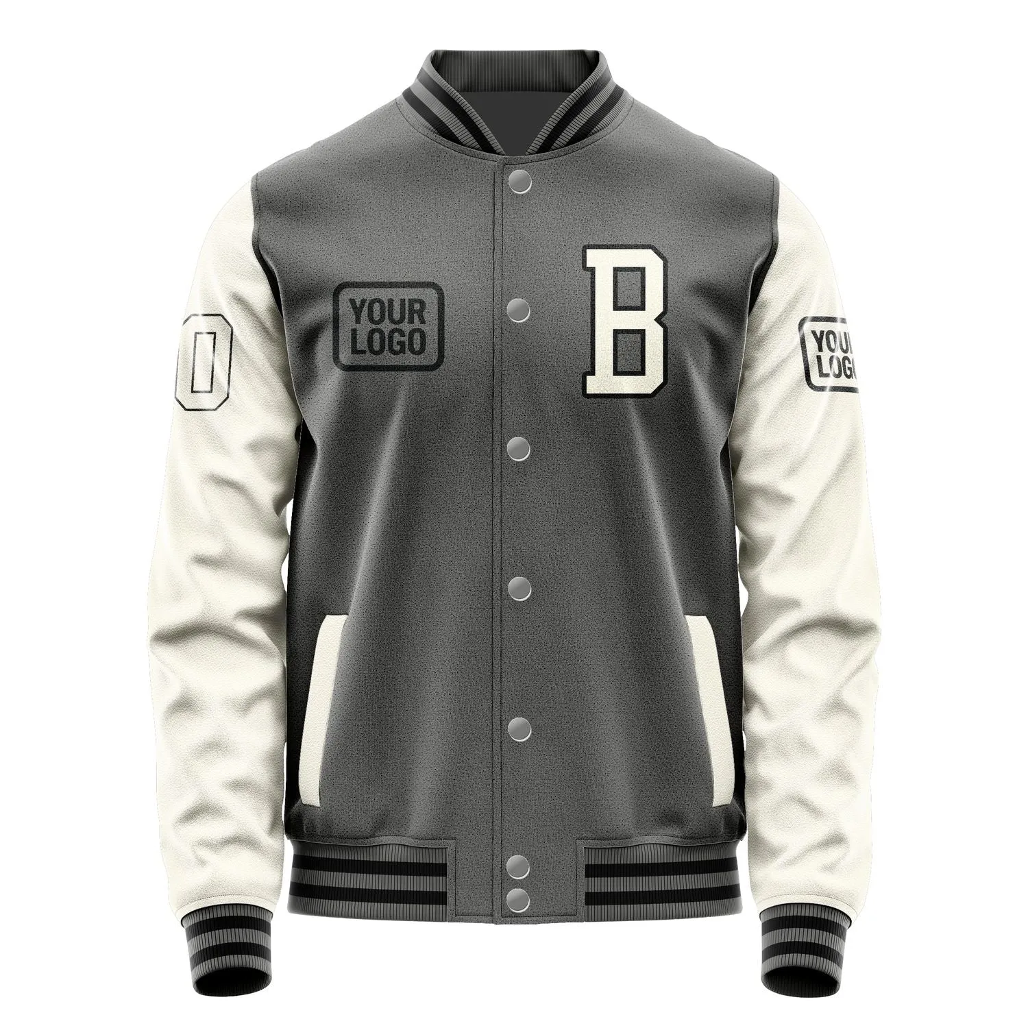 Custom Dark Grey Cream Jacket sold by Tailorly product image thumbnail 2