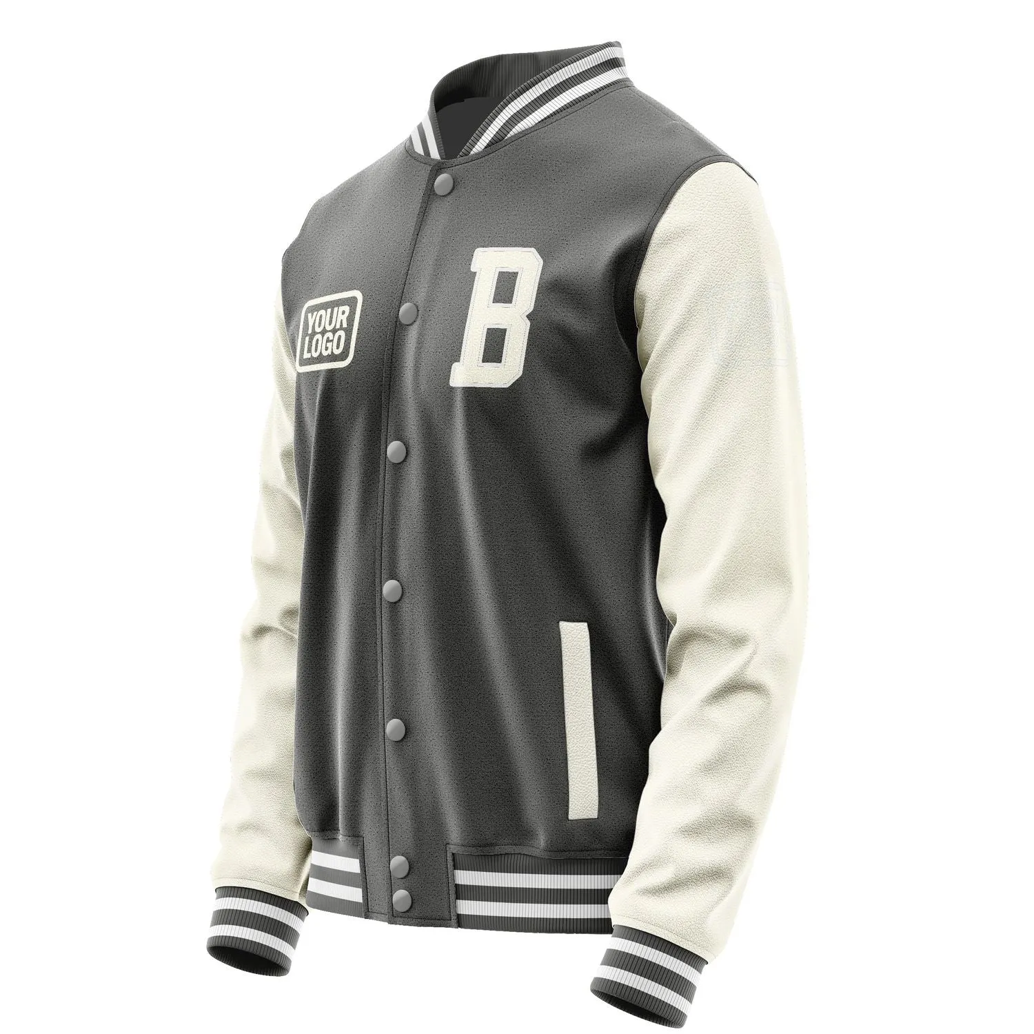 Custom Dark Grey Cream Jacket sold by Tailorly product image thumbnail 3